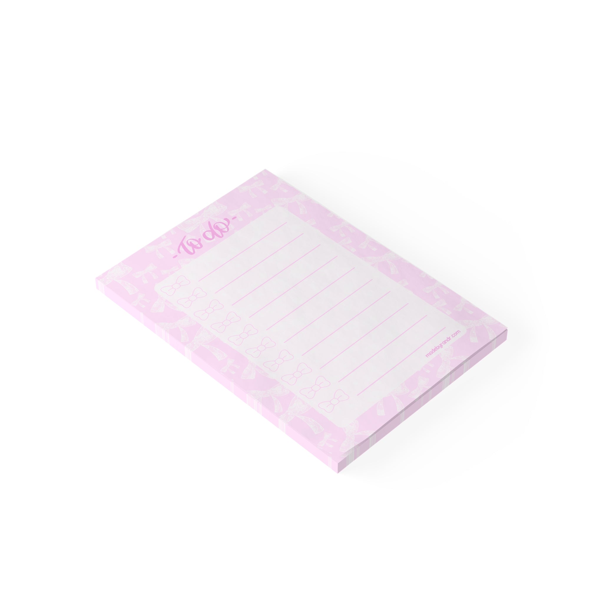 Pink Bows To Do Checklist Sticky Notes for Planning & Lists