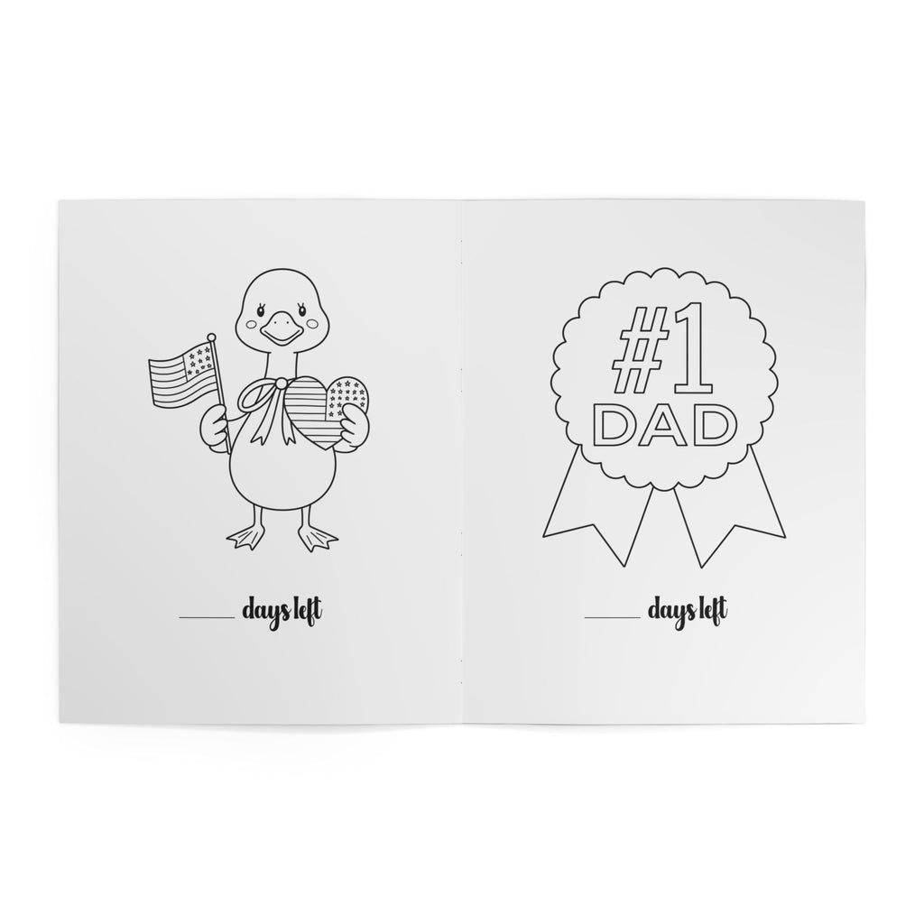 Coloring Book — "Counting and coloring the days until Daddy comes home" Patriotic Kids Activity