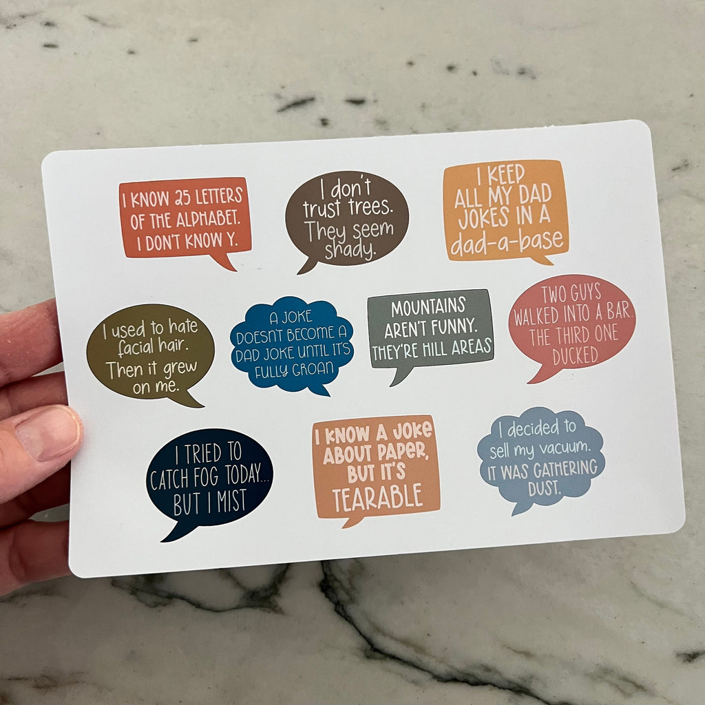 Funny Dad Joke Stickers (Set of 10)