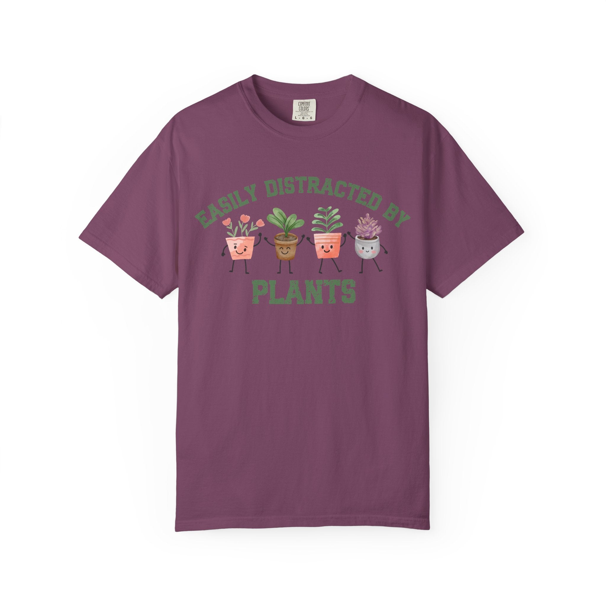 Easily Distracted By Plants Tee, Cute Plant Lover Graphic T-Shirt
