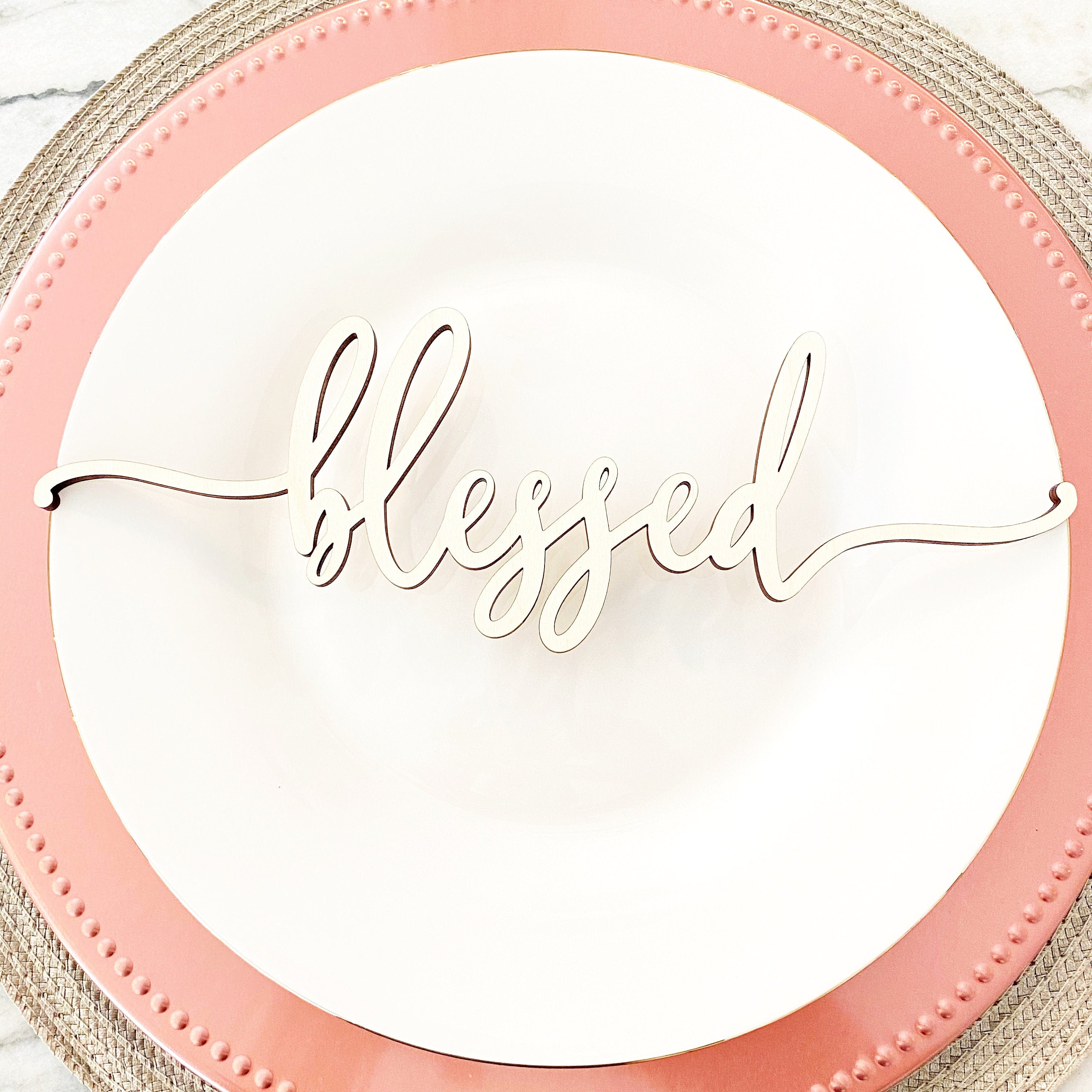 Religious Easter Place Setting Wood Words (Set of 4)