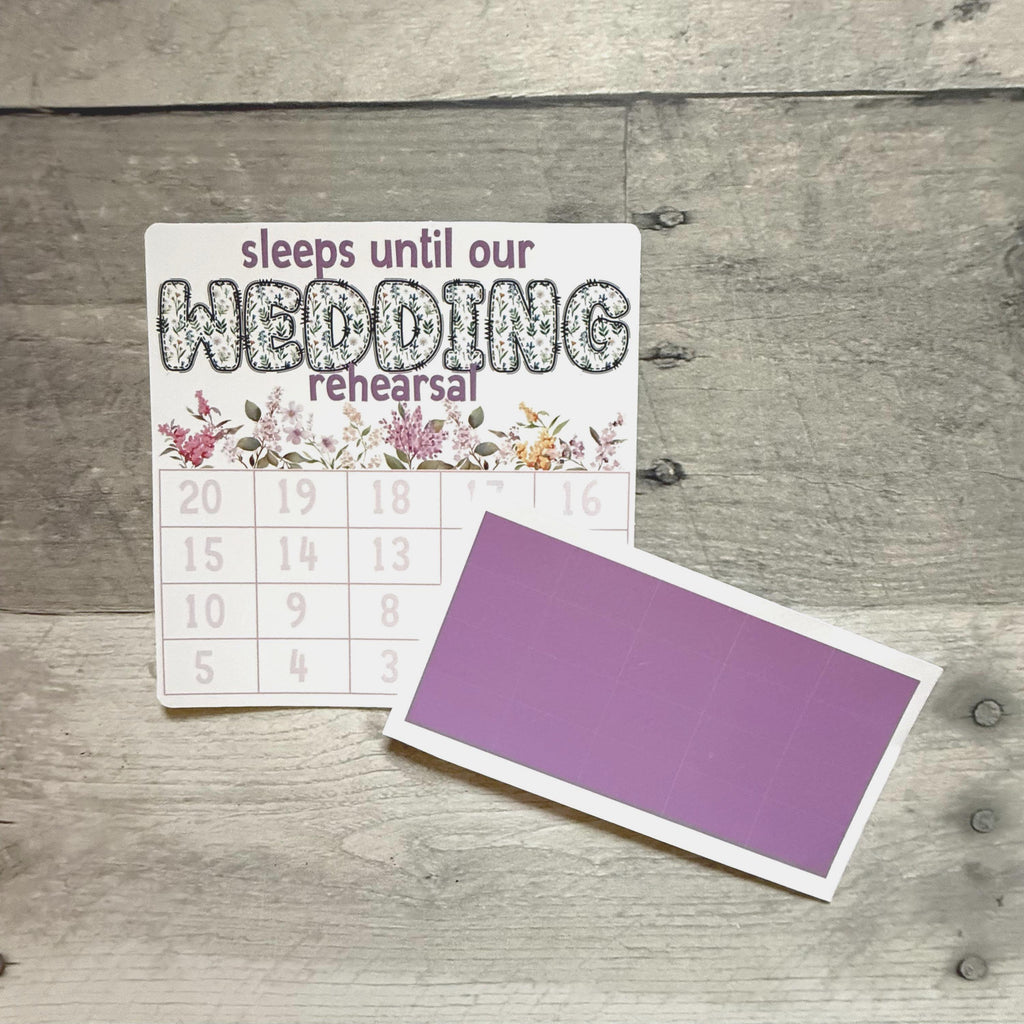 Sleeps Until Our Wedding Rehearsal Small Countdown Sticker
