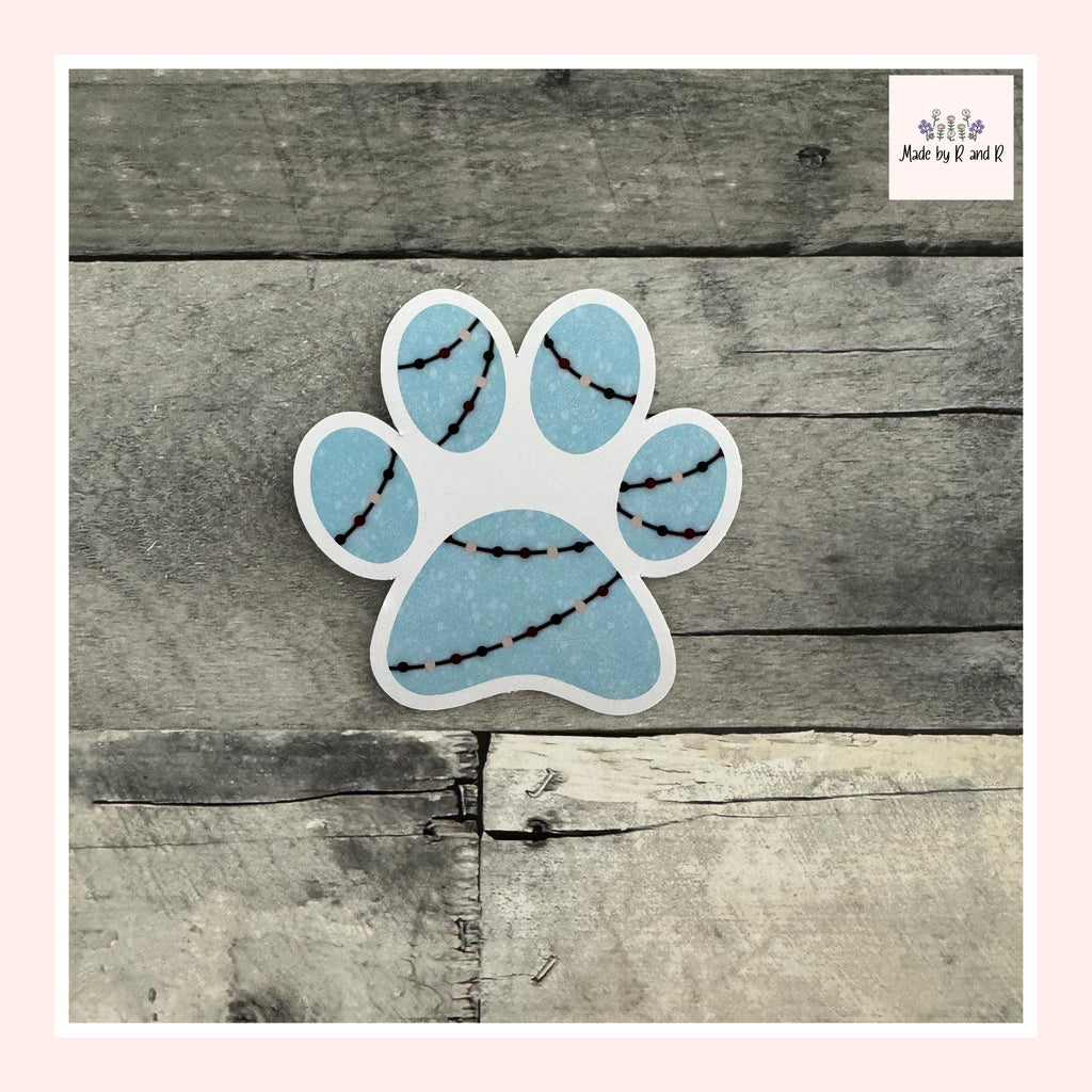 Christmas Light Paw Print Sticker