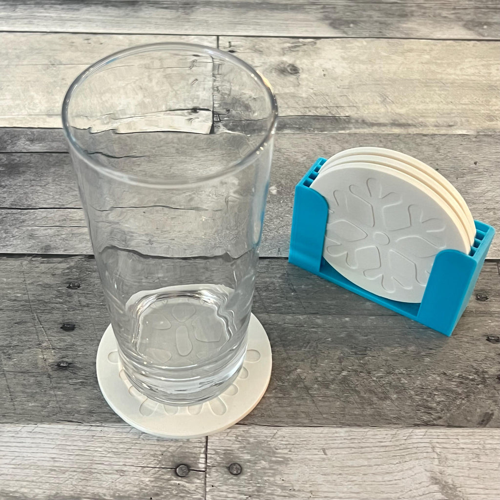 Snowflake Coasters (set of 4) and Holder