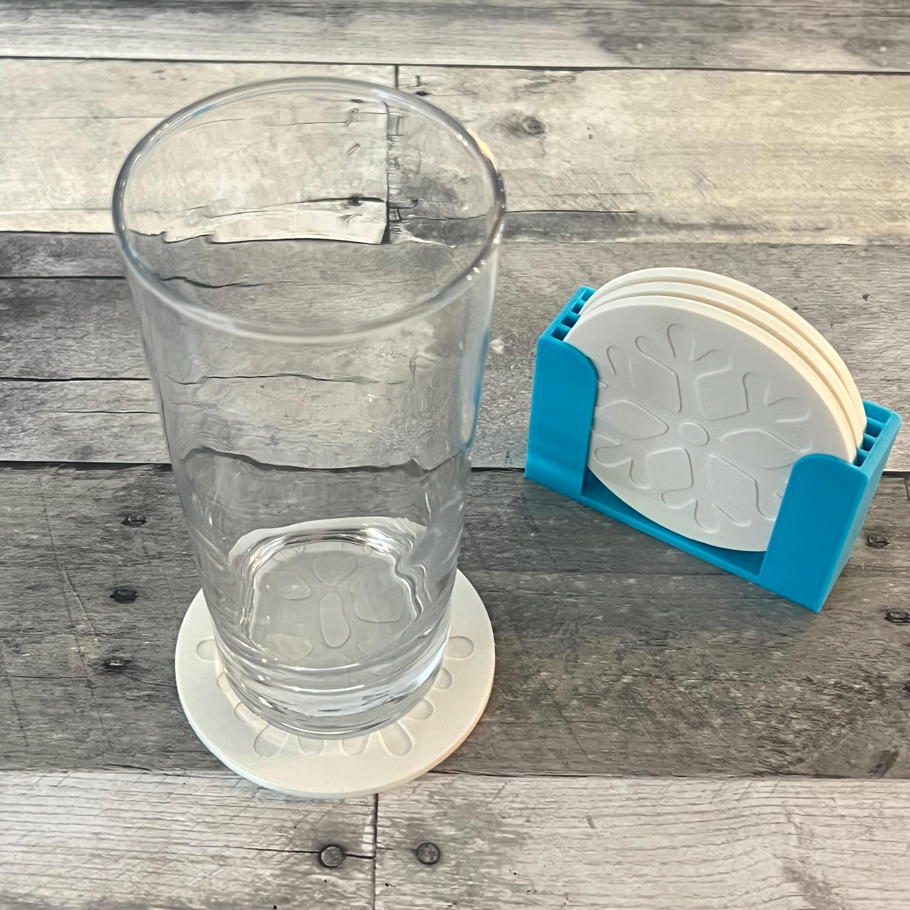 Snowflake Coasters (set of 4) and Holder