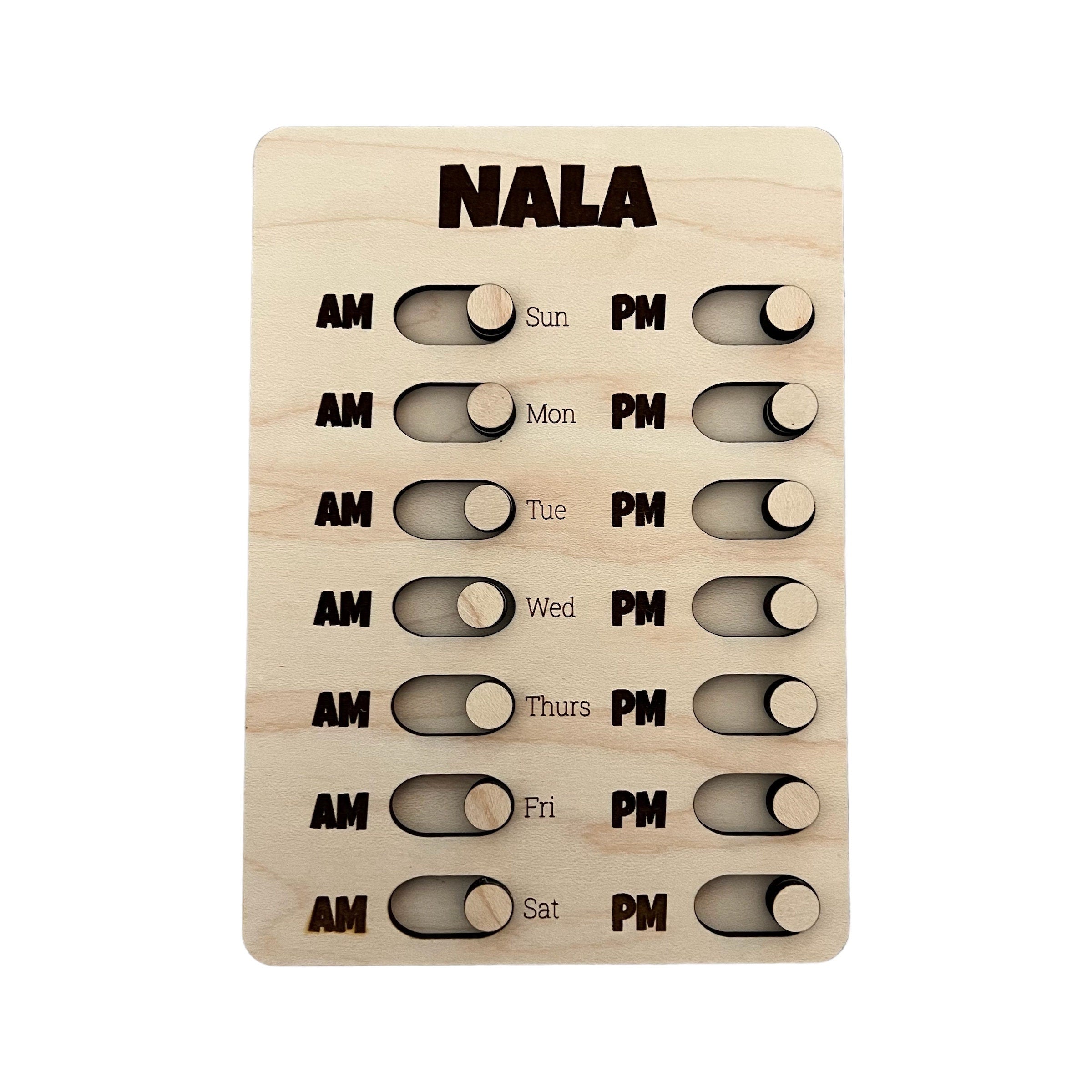 Wood Customizable Weekly AM PM Checklist