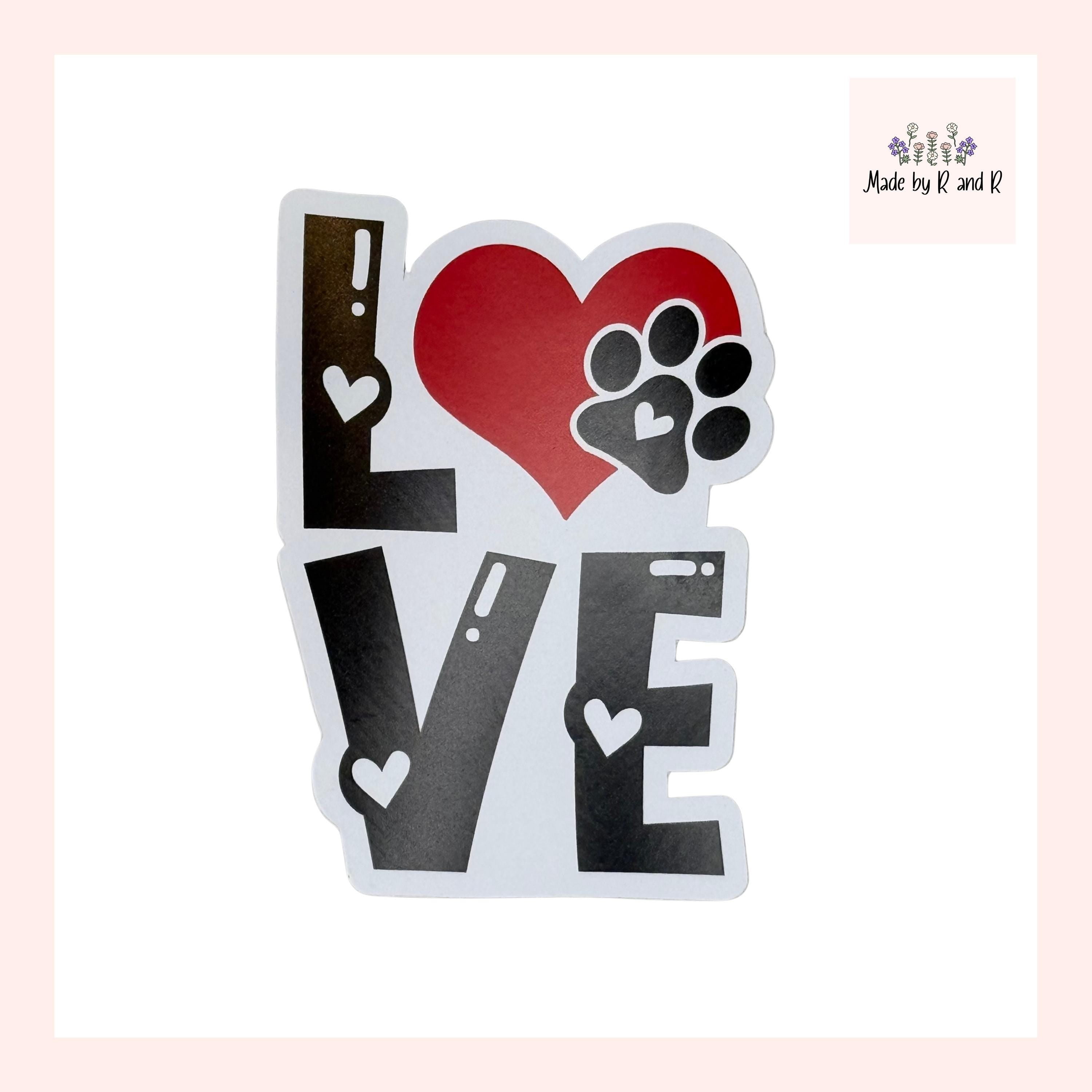Love With Paw Print Sticker from Made By R And R