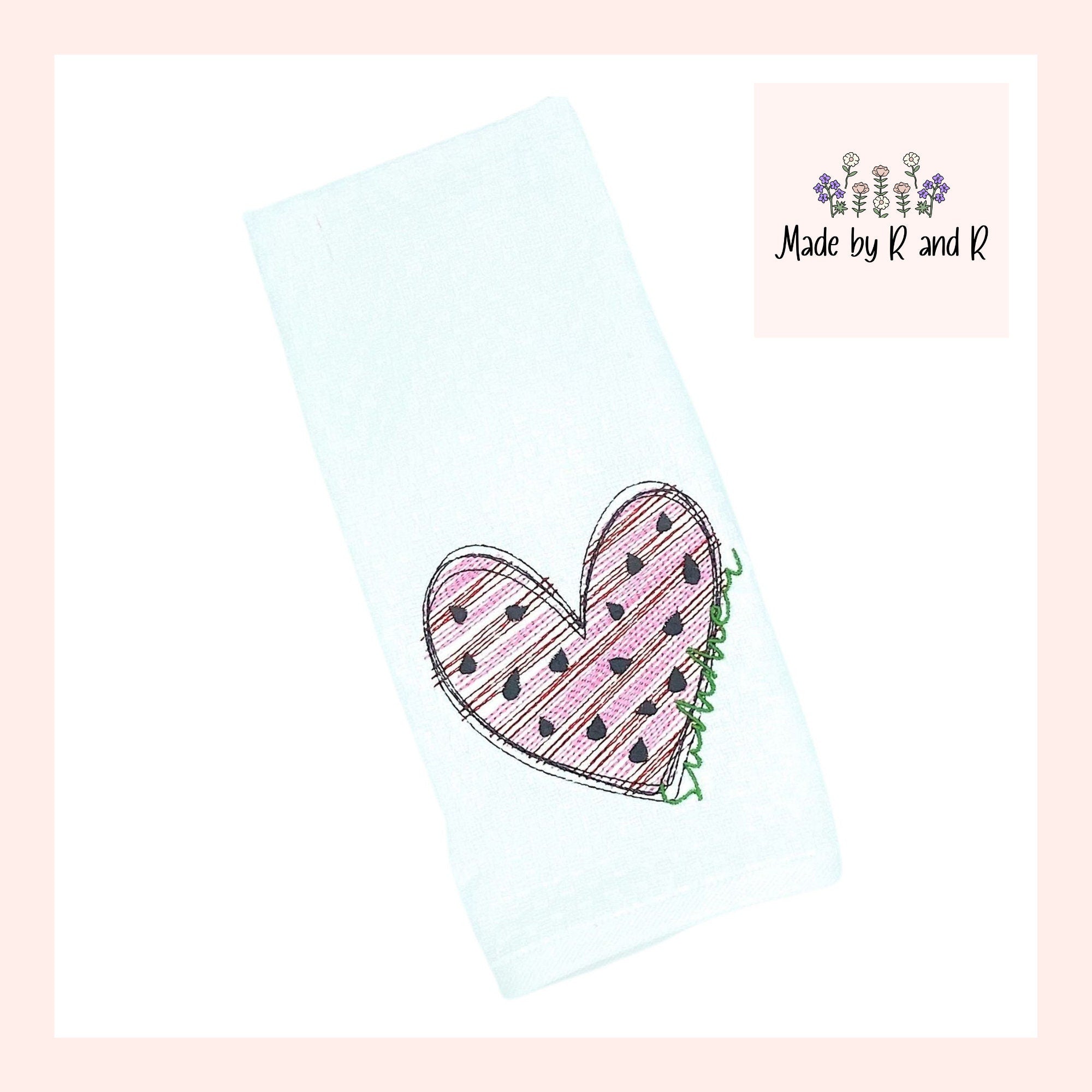 Summer Embroidered Kitchen Dish Towel