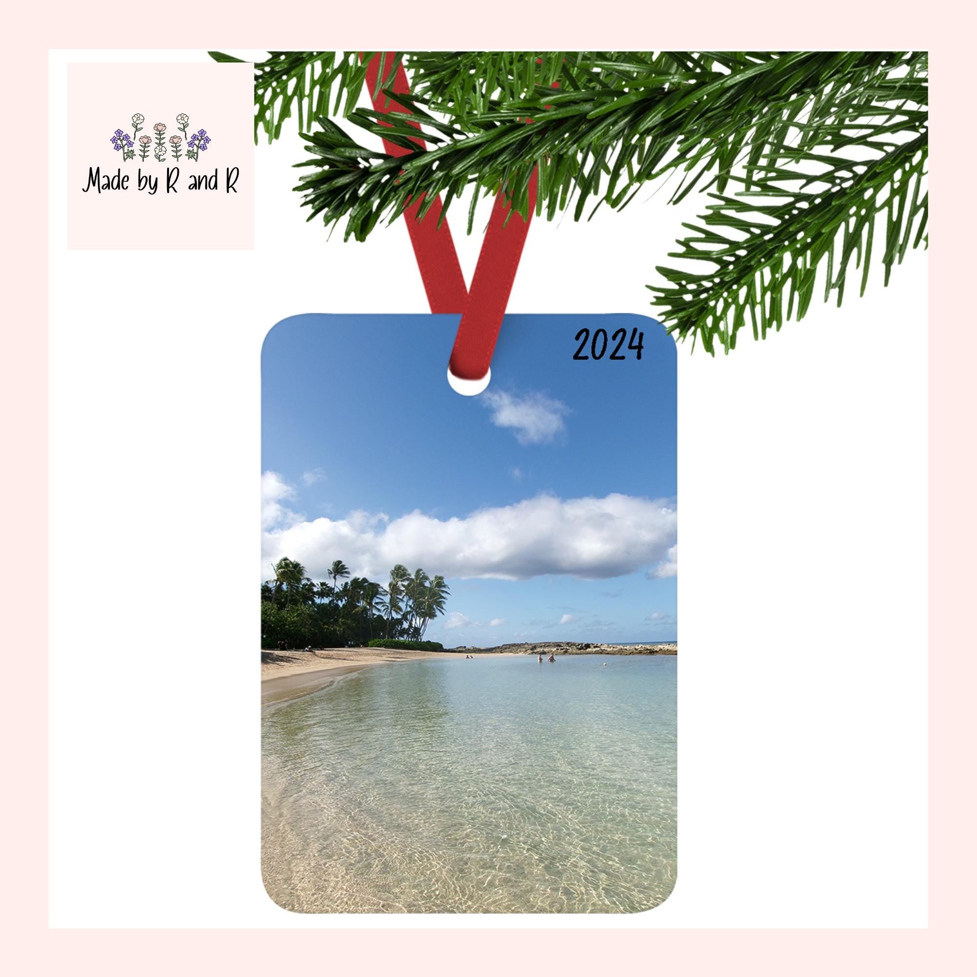 Custom Vertical Two-Sided Metal Christmas Photo Ornament