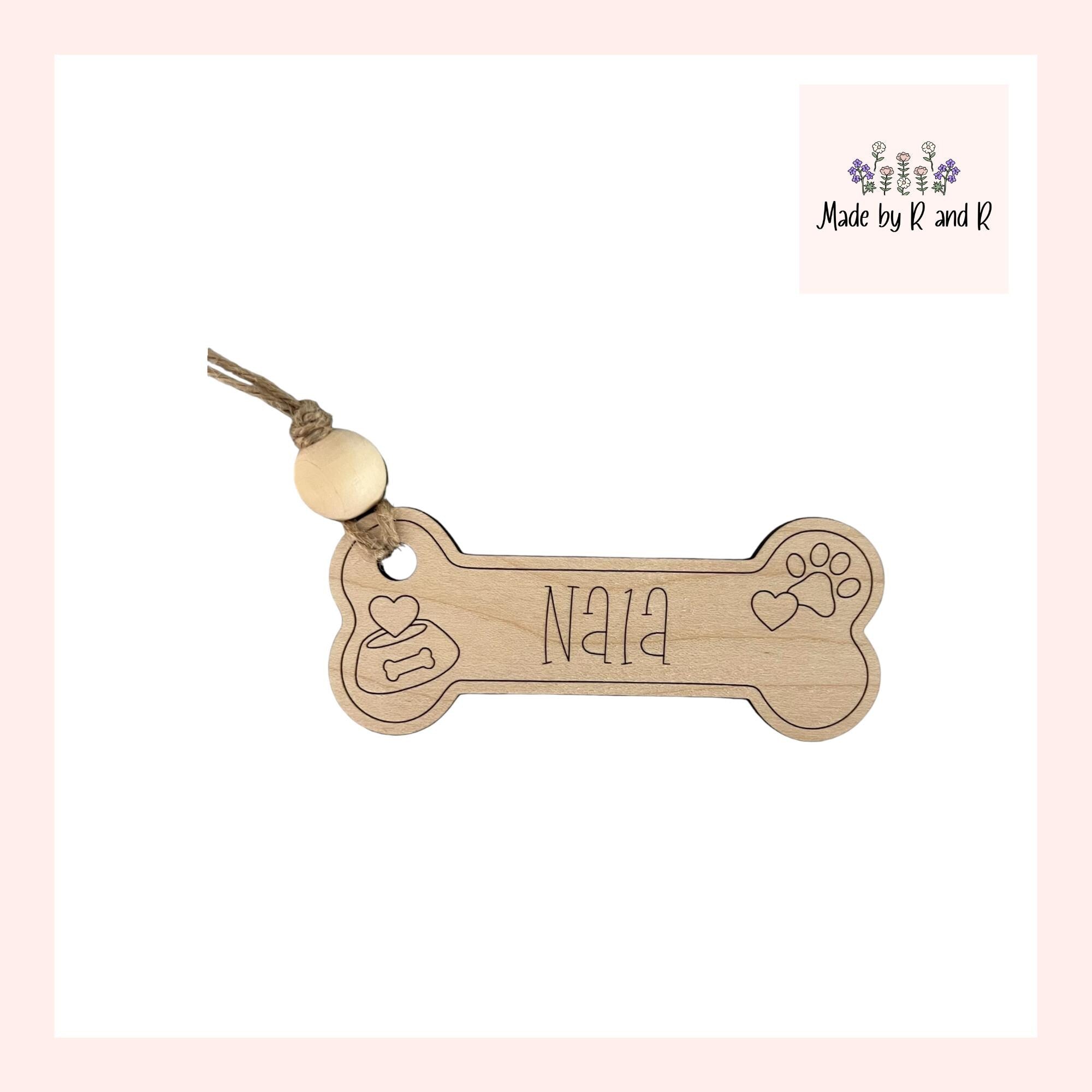 Custom Dog Bone Wood Ornament