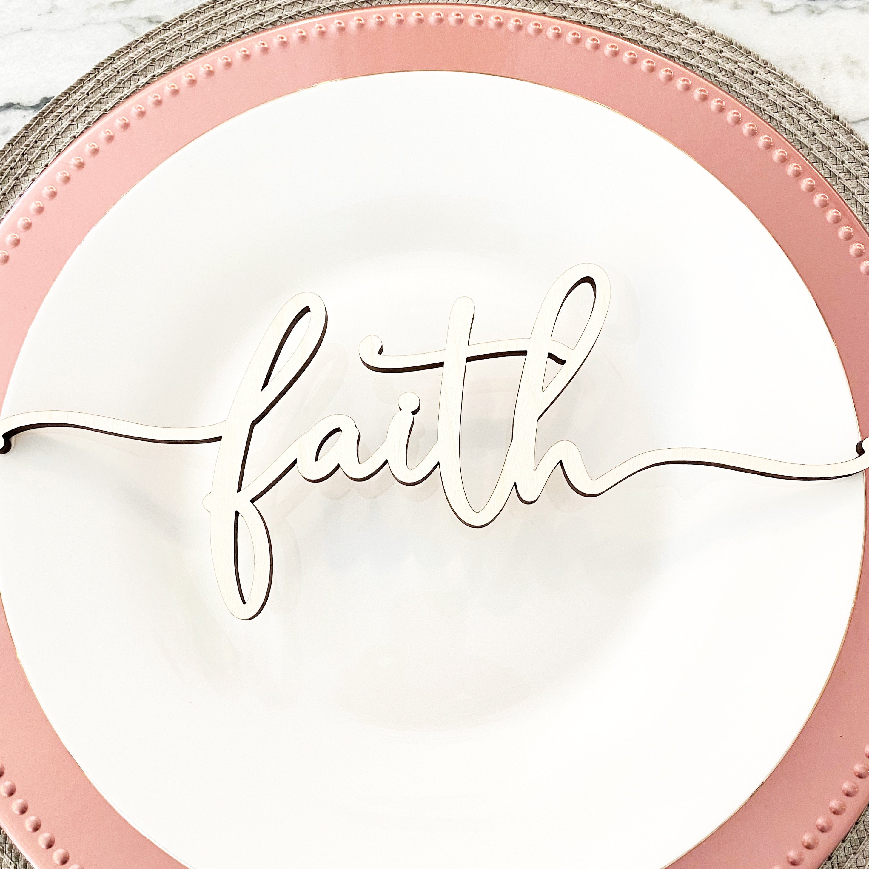 Religious Easter Place Setting Wood Words (Set of 4)