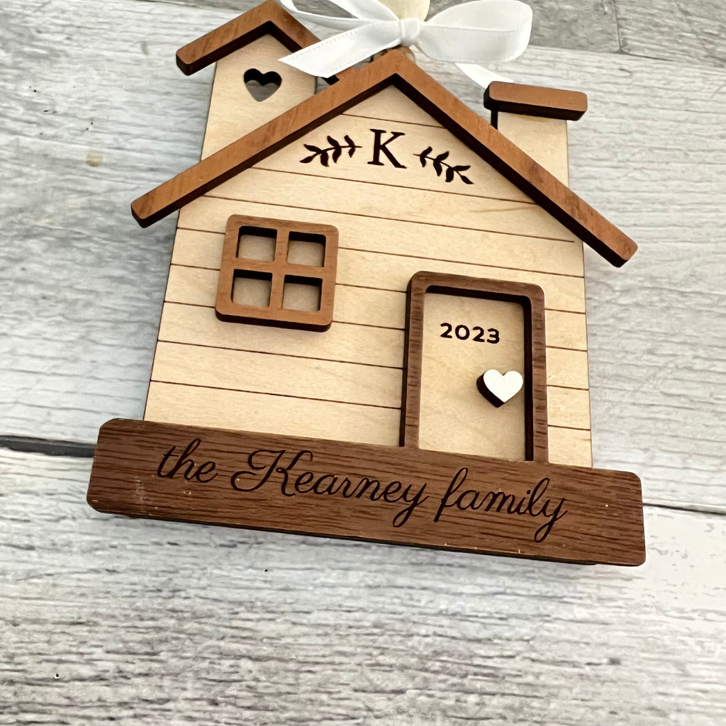 Personalized Family Name Wood Home Ornament