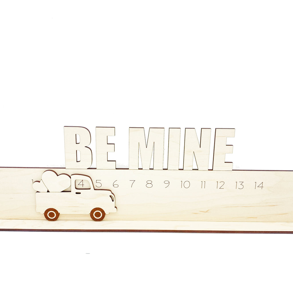 Be Mine Wood Valentine Truck Holiday Countdown