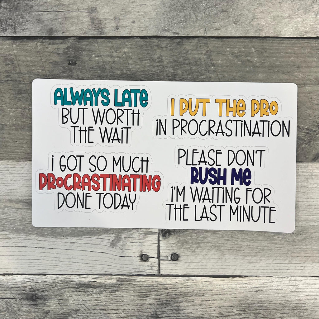 Funny Procrastination Stickers