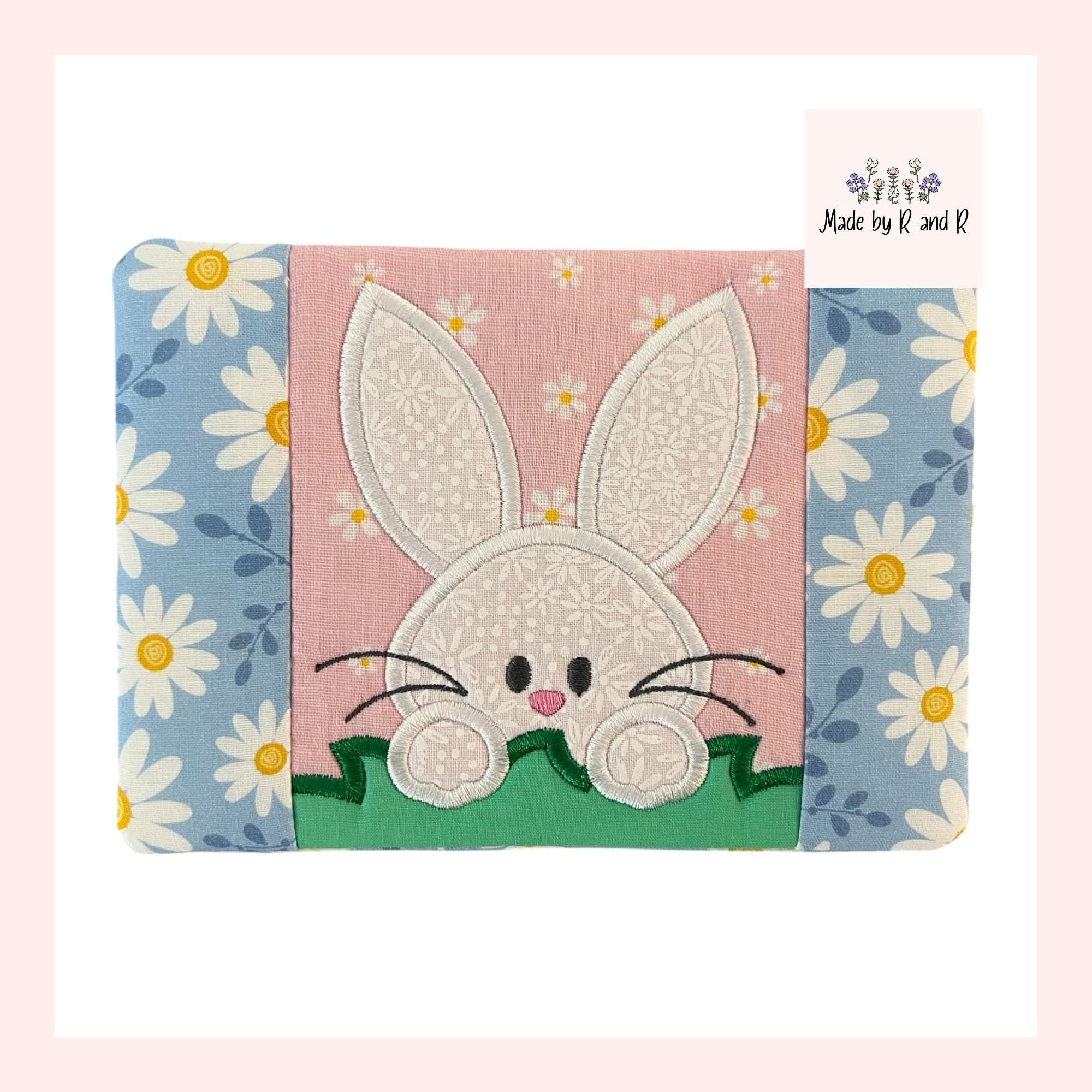 Peeking Easter Bunny Mug Rug