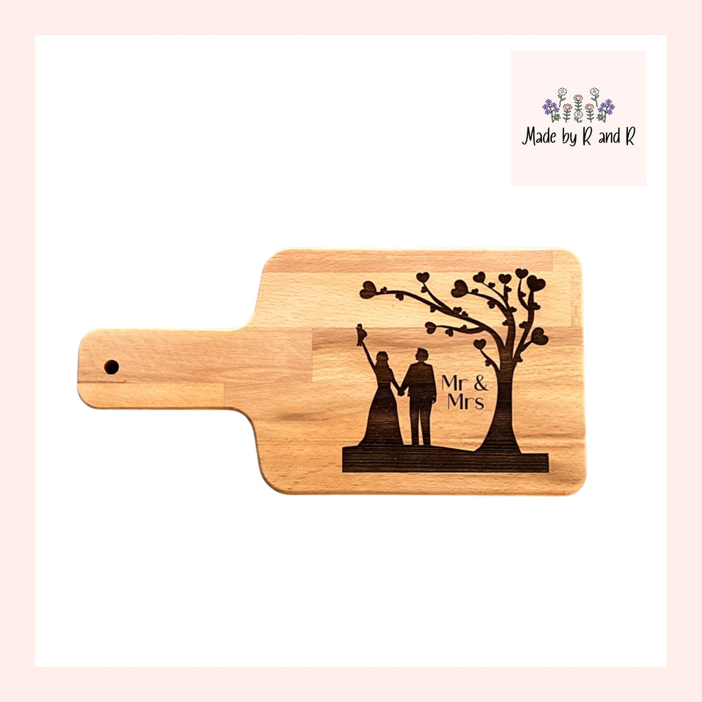 Mr and Mrs Laser Engraved Cutting Board