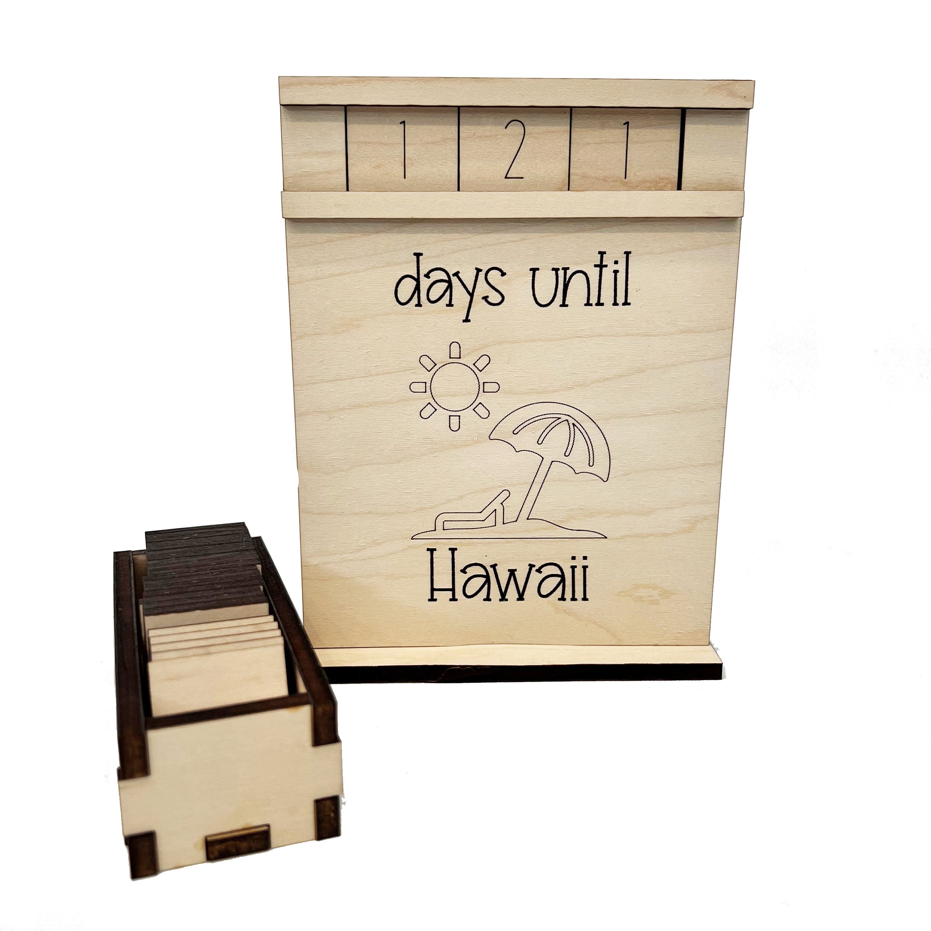 Days Until Hawaii Wood Countdown