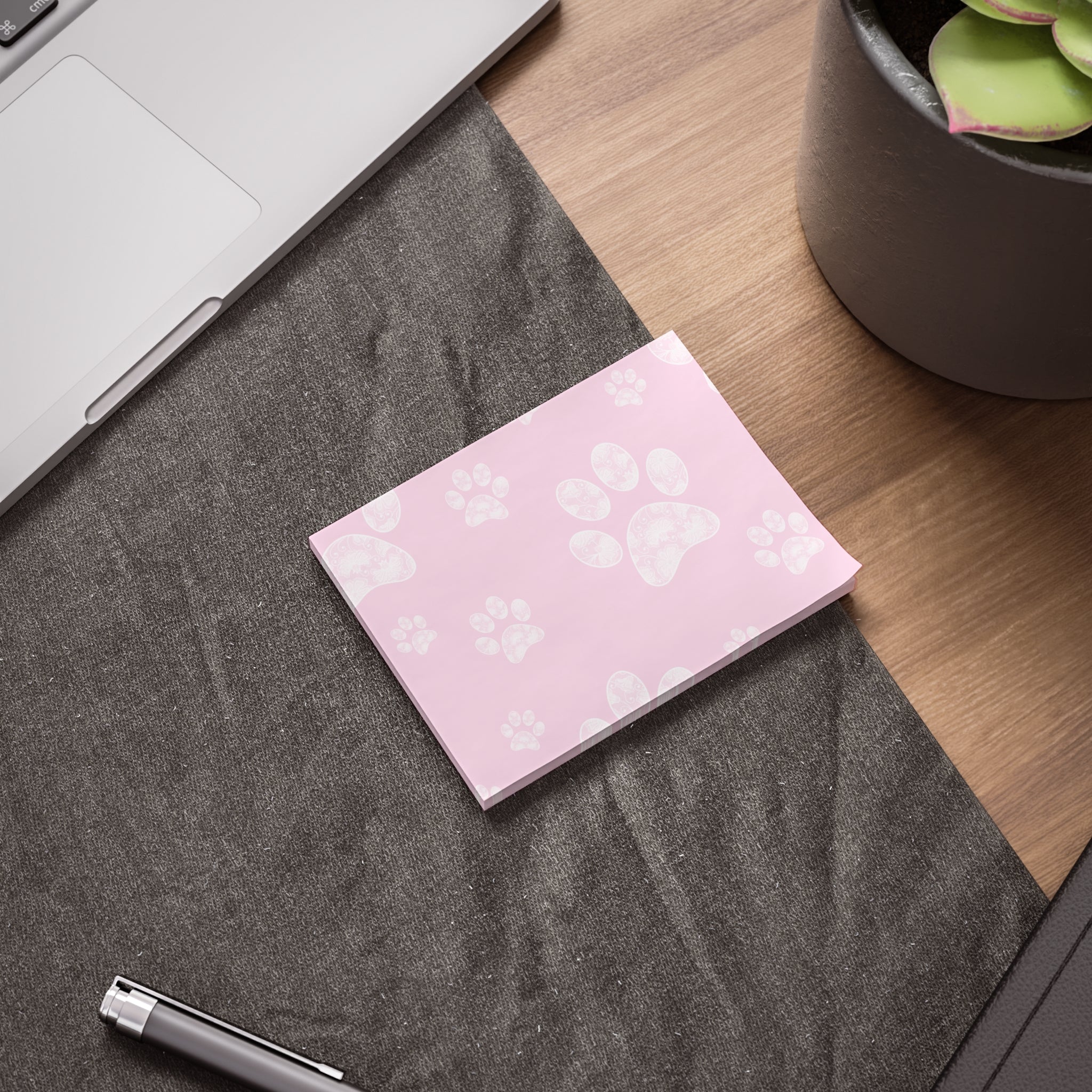 Pink Paw Print Post-It Note Pads, Dog Themed Sticky Notes, Puppy Memo Pads, Perfect for Dog Lovers