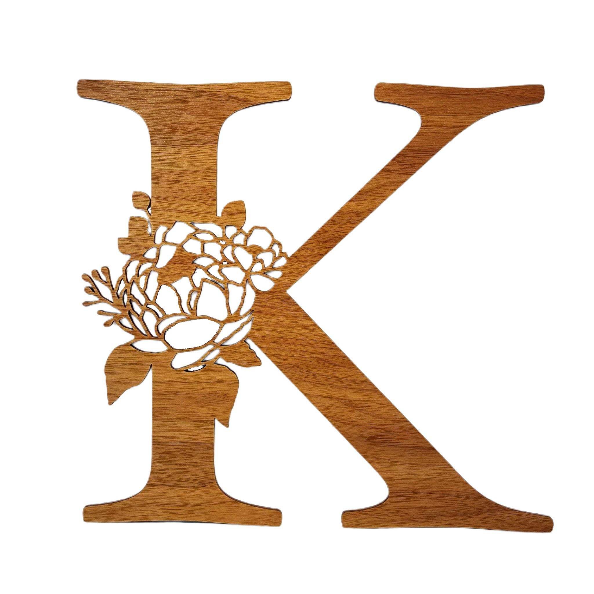 Floral Monogram Wood Sign