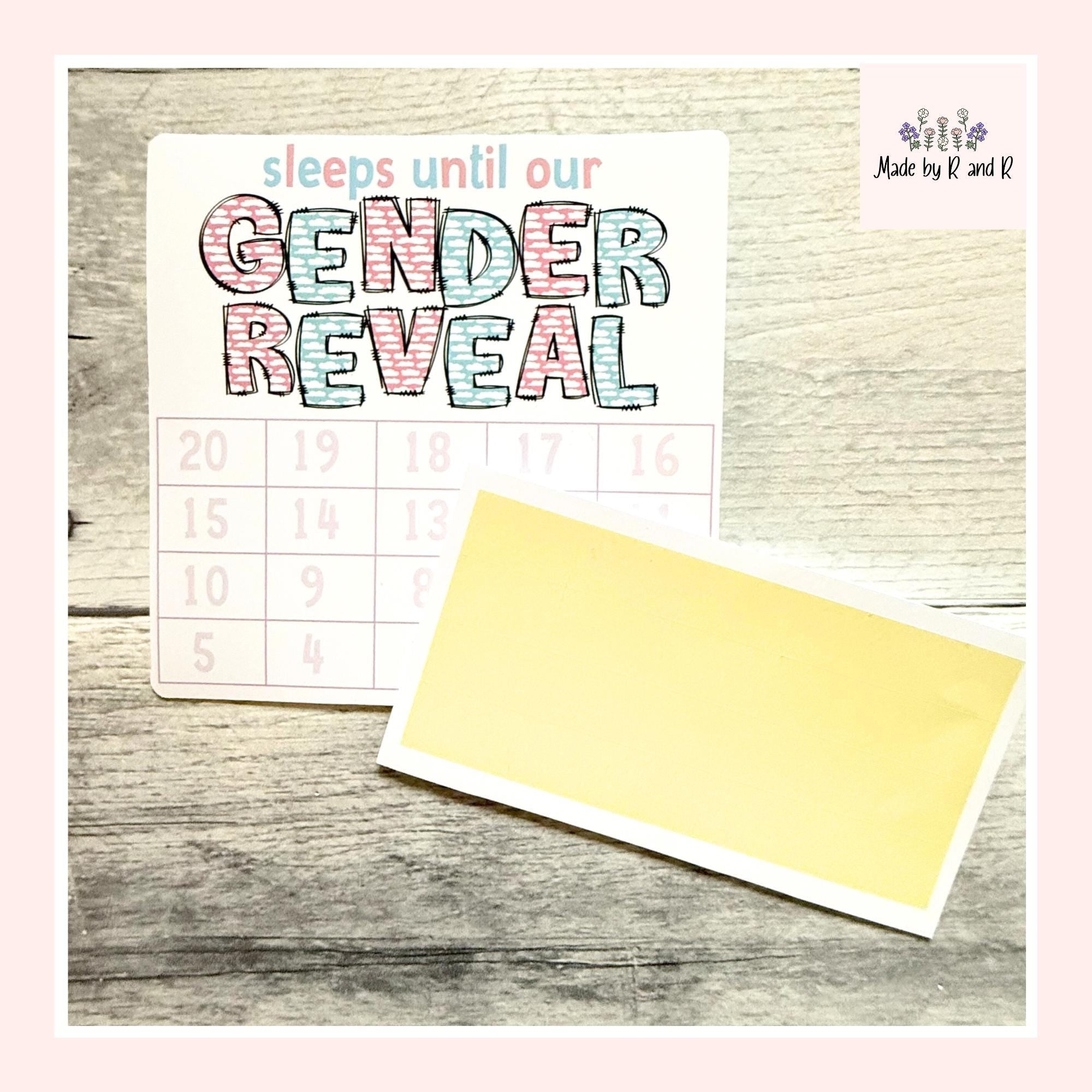 Sleeps Until Our Gender Reveal Small Countdown Sticker