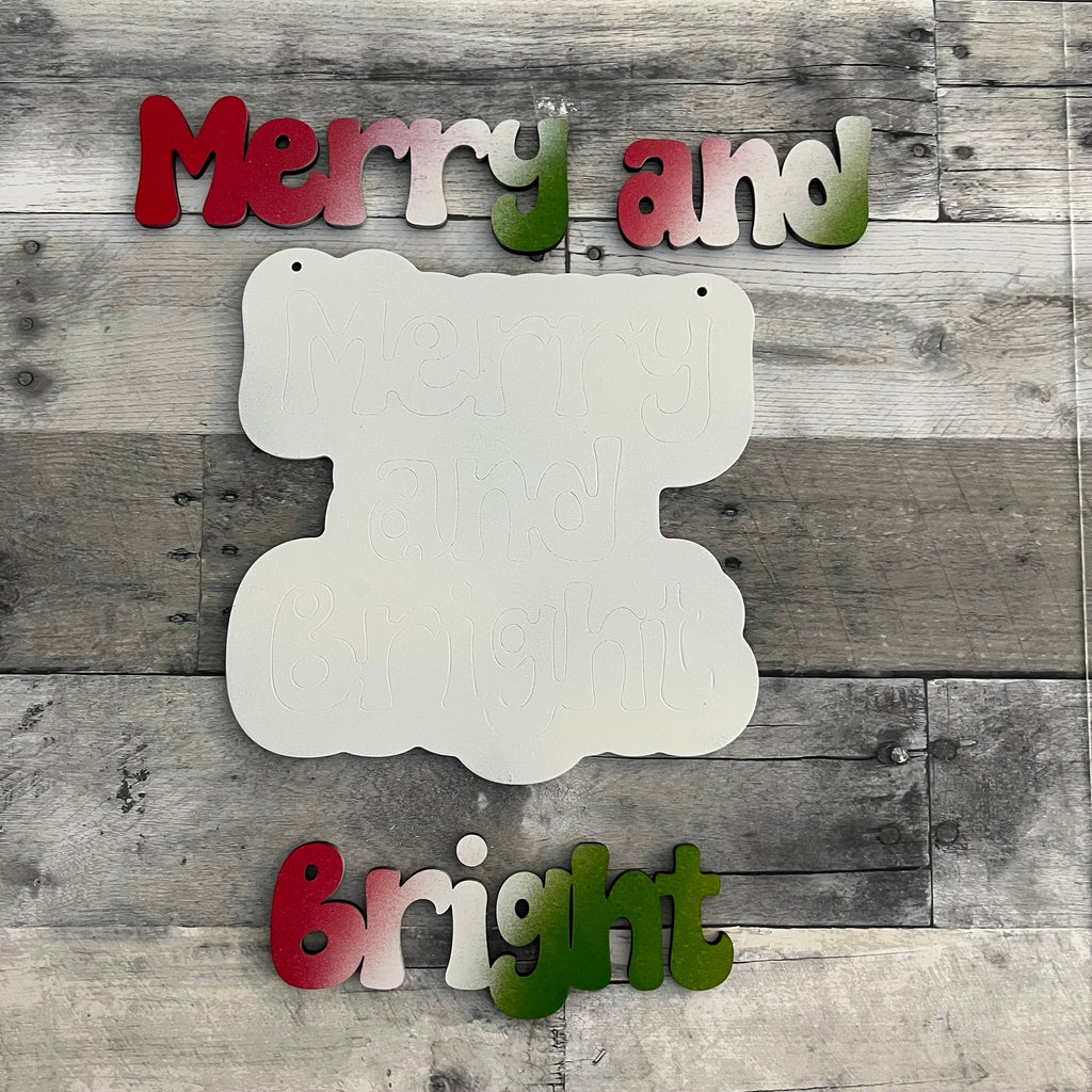 Merry and Bright Wood Sign
