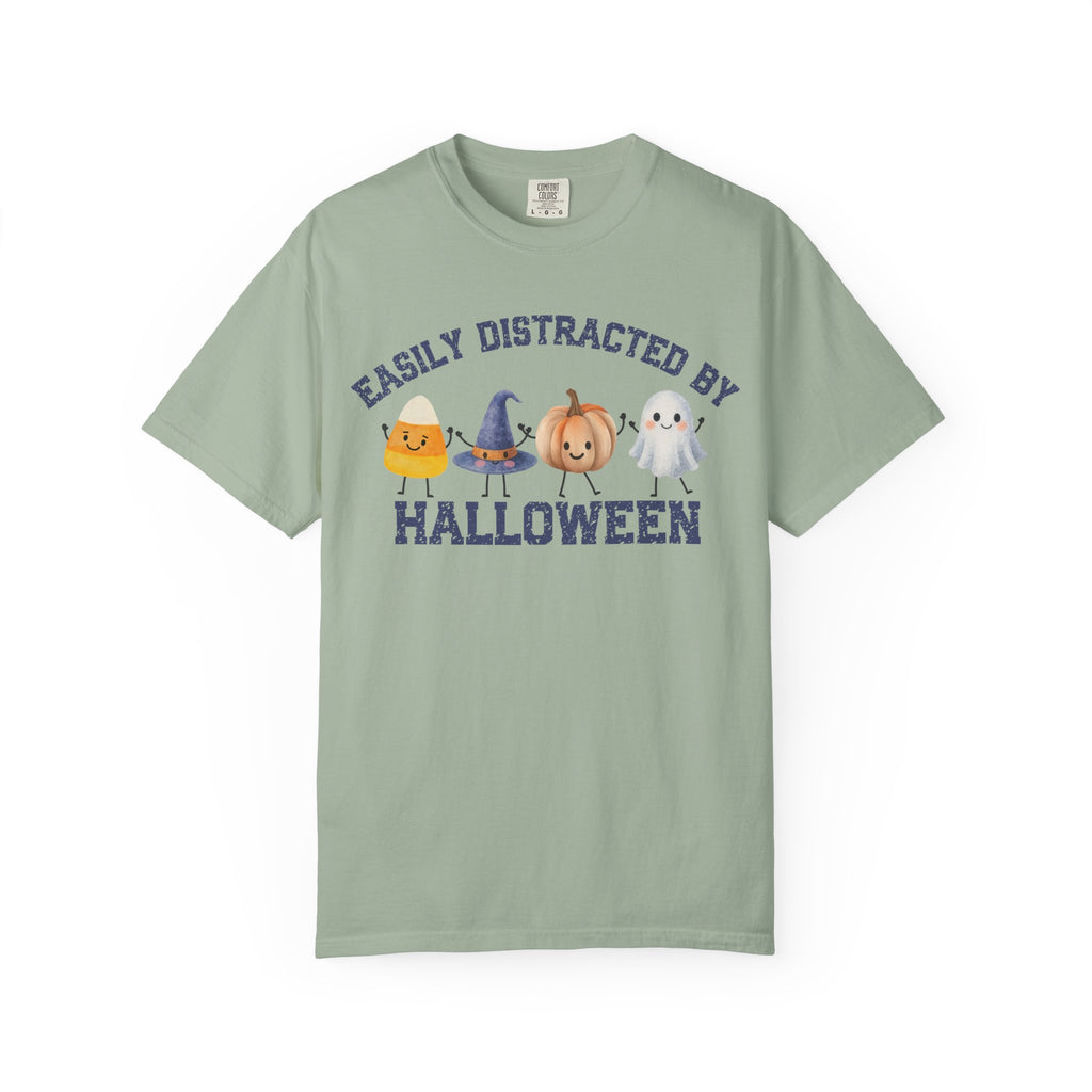 Halloween T-Shirt, Easily Distracted by Halloween, Cute Candy & Costume Graphic