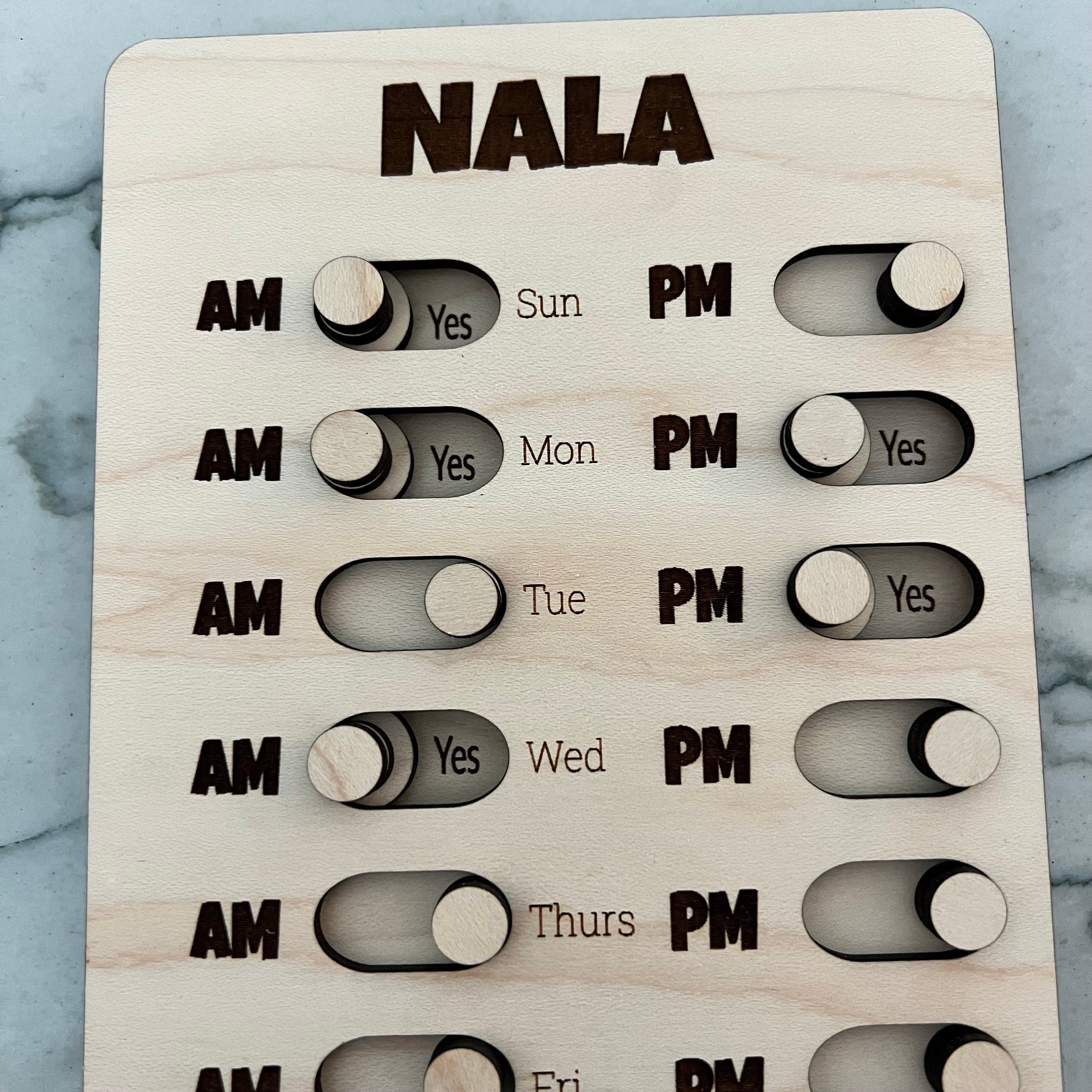 Wood Customizable Weekly AM PM Checklist