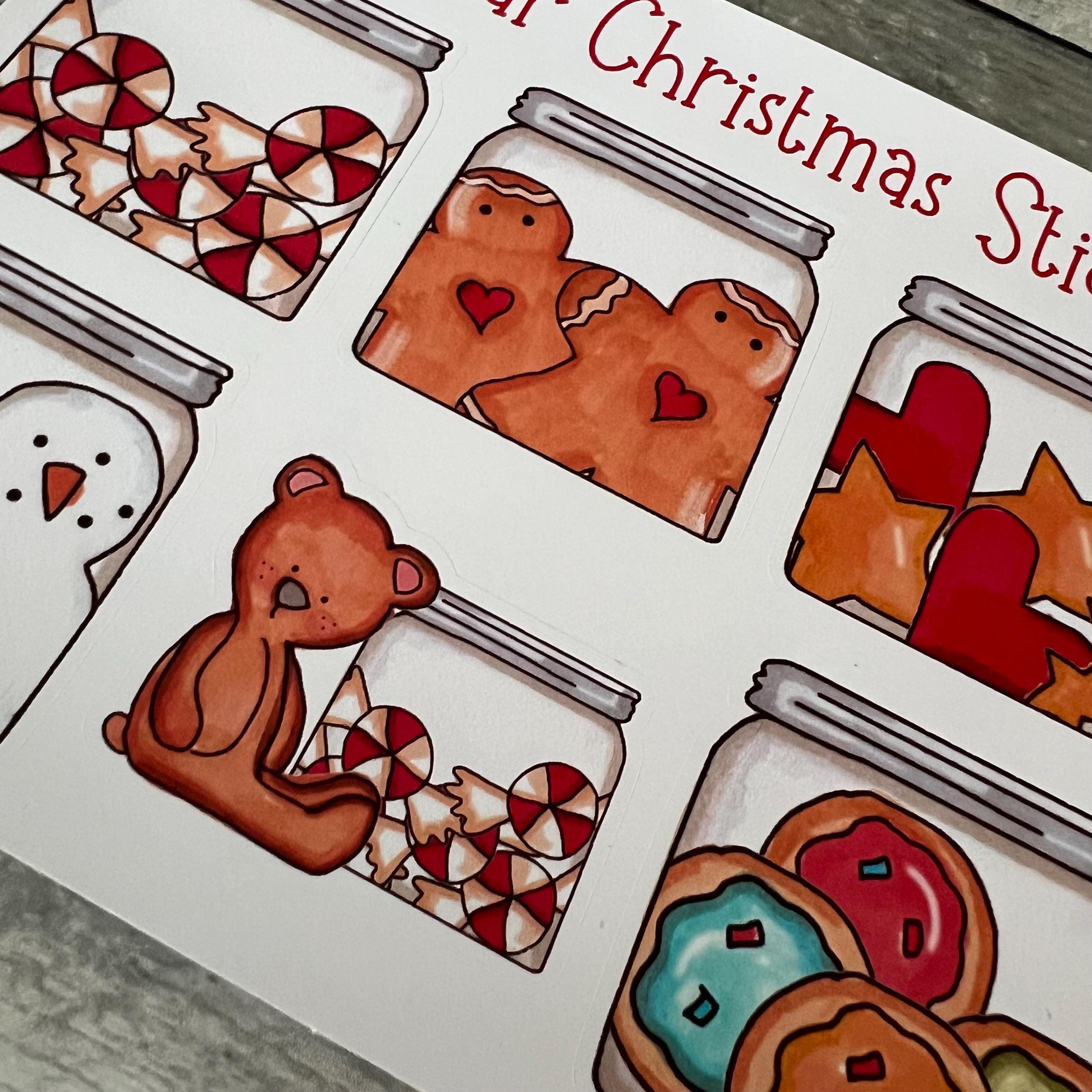 Mason Jar Christmas Stickers
