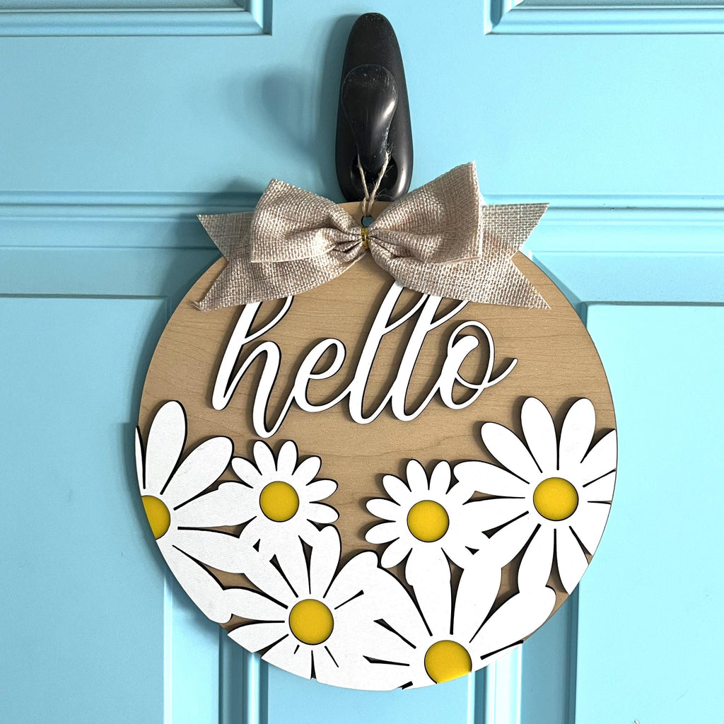 Hello Daisy Wood Sign
