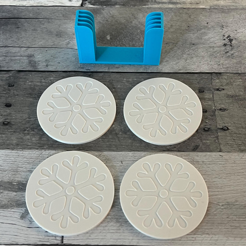 Snowflake Coasters (set of 4) and Holder