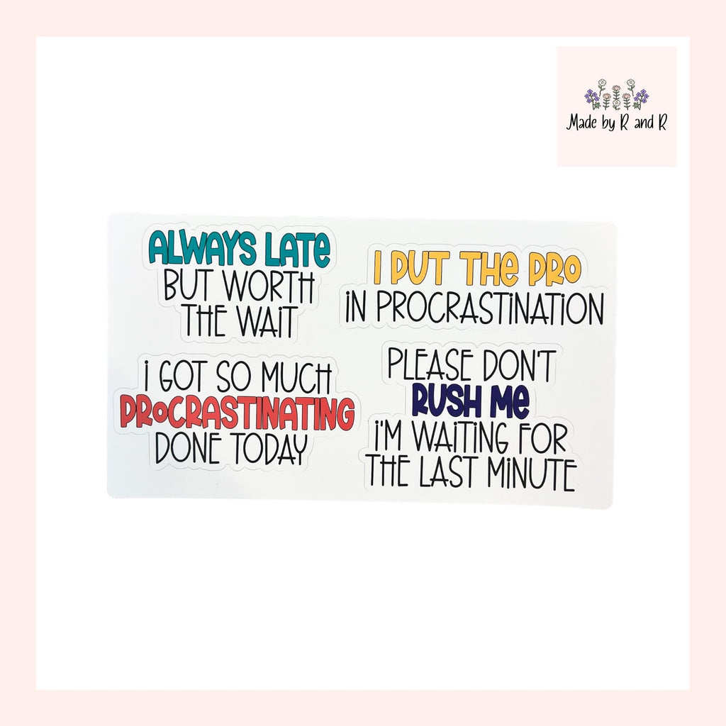 Funny Procrastination Stickers