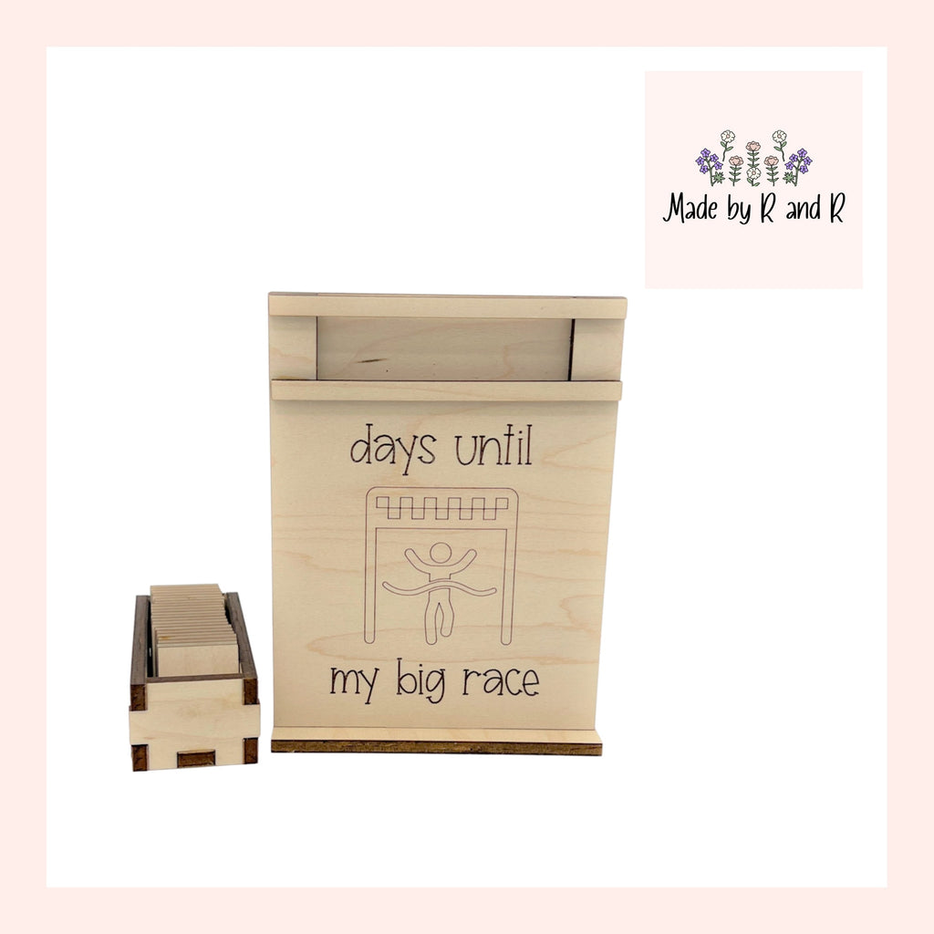 Days Until My Big Race Wood Countdown