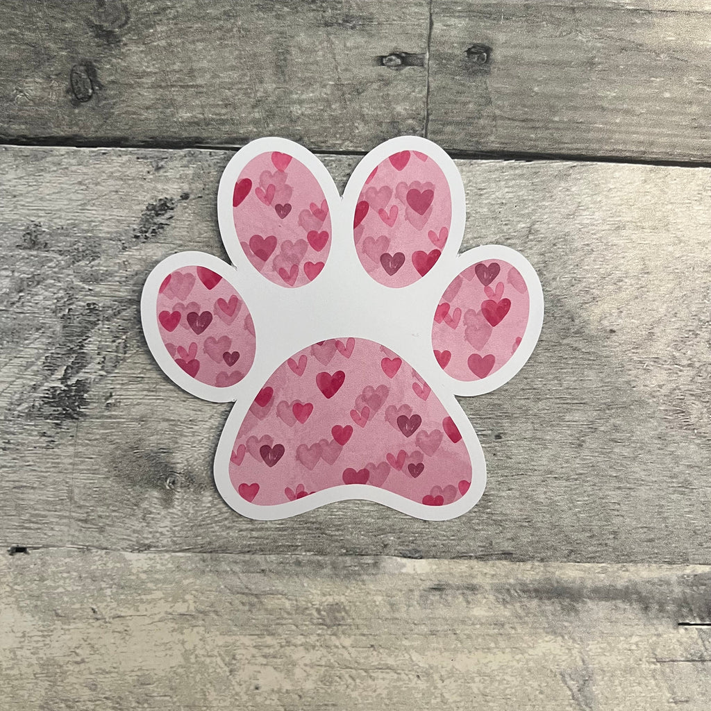 Paw Print Heart Sticker