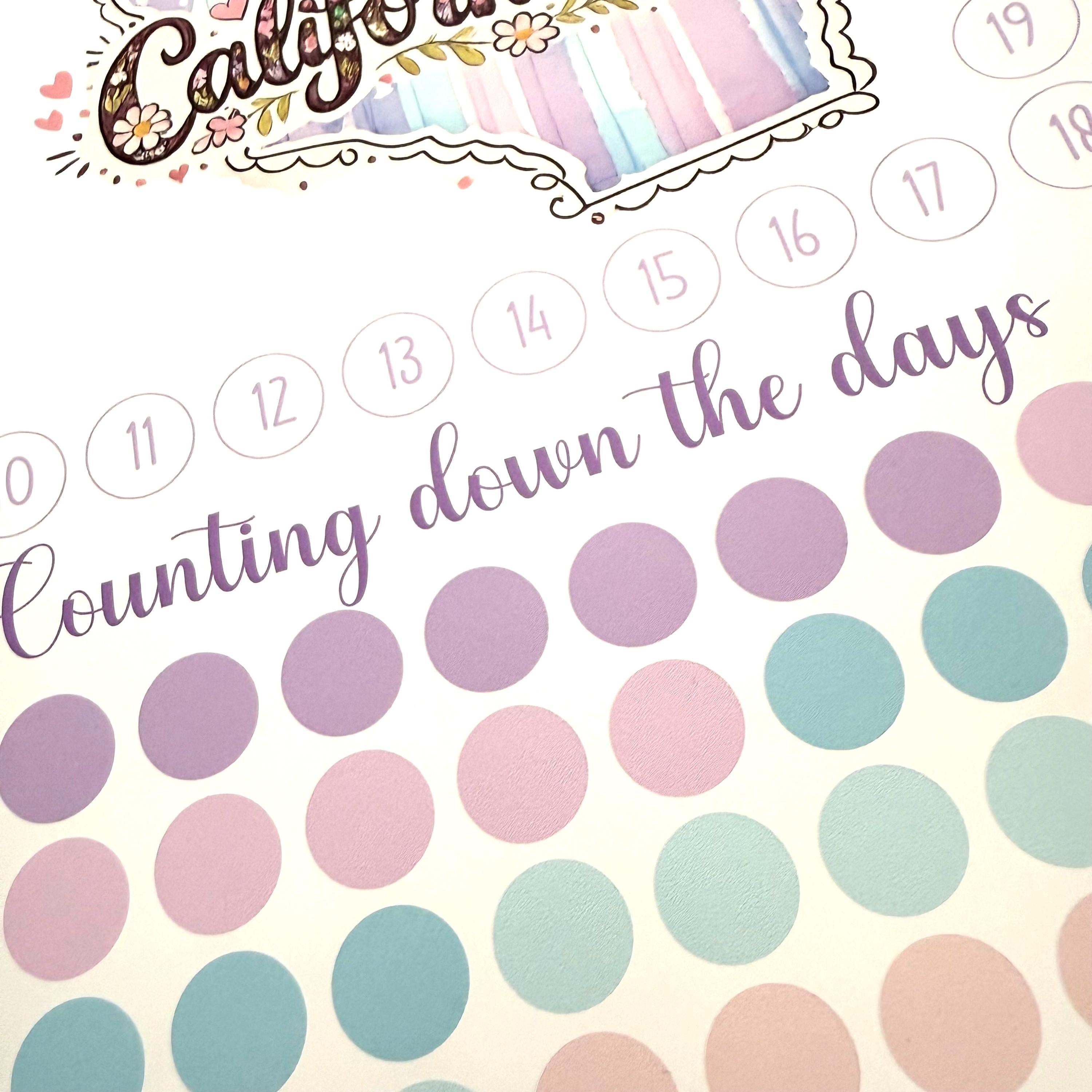 State Travel Countdown Activity Sticker (Choose One) From Made By R And R