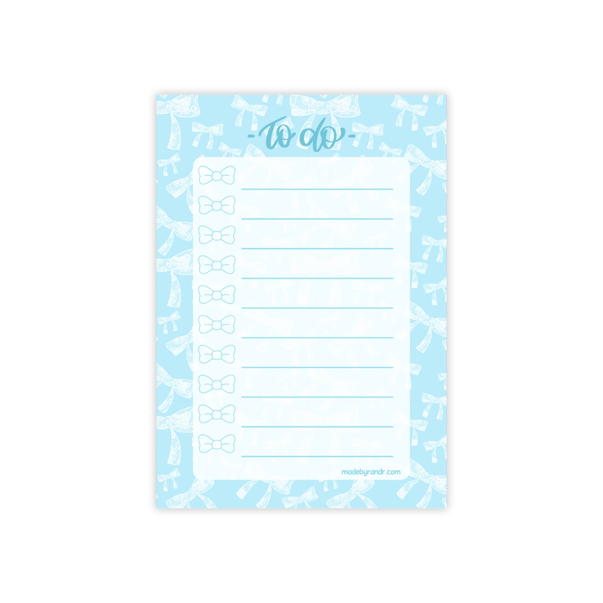 Blue Bows To Do Checklist Sticky Notes for Planning & Lists