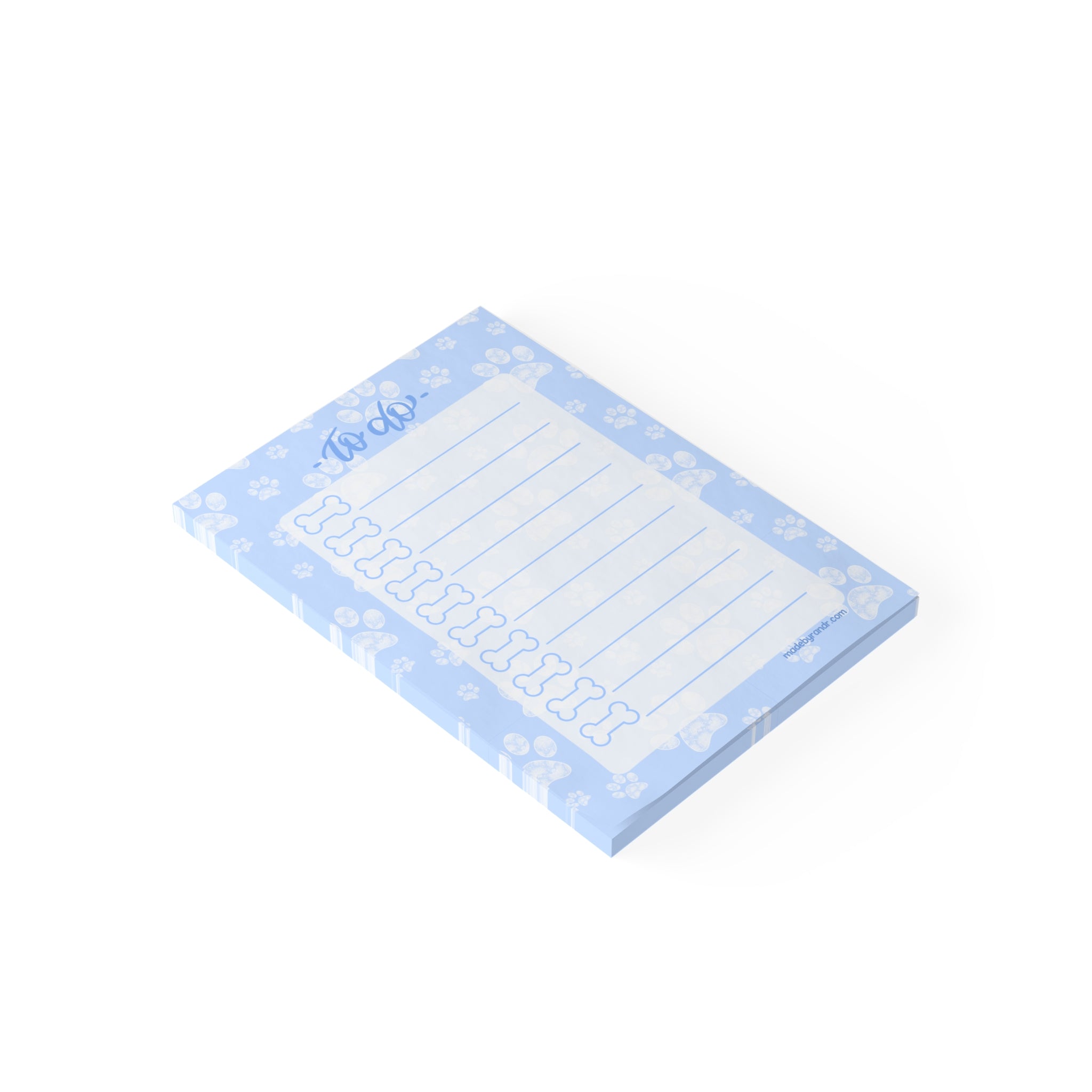 Blue Paw Print To Do Checklist Sticky Notes for Planning & Lists