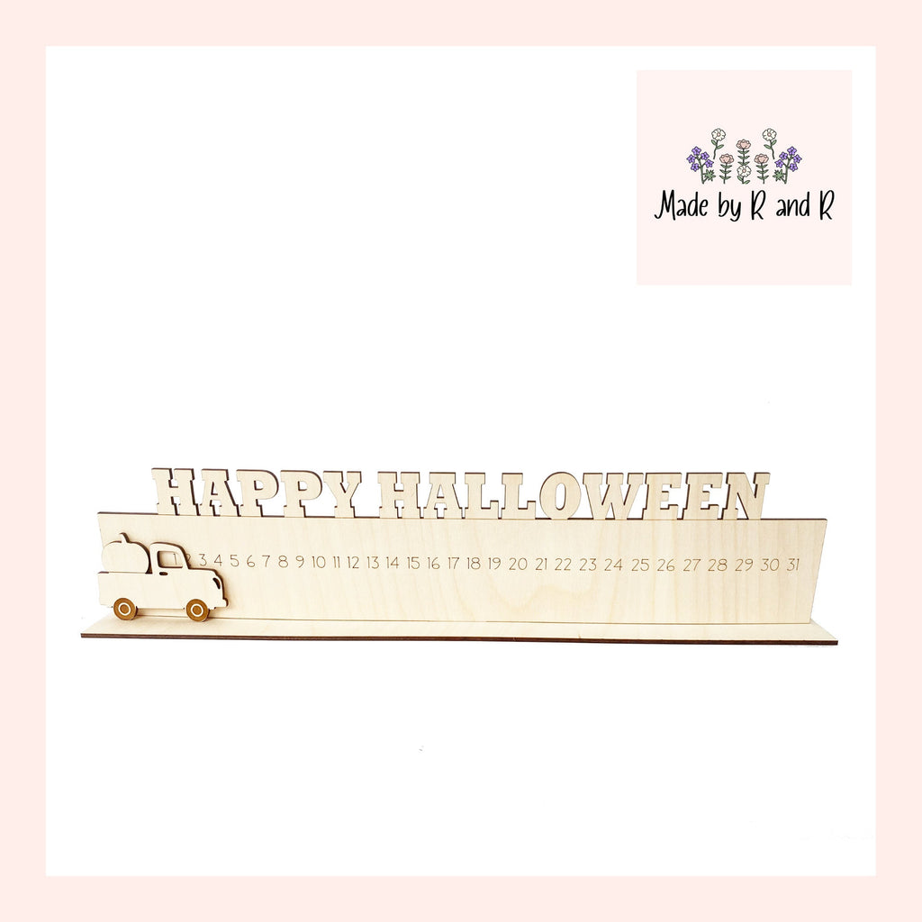 Happy Halloween Wood Truck Countdown