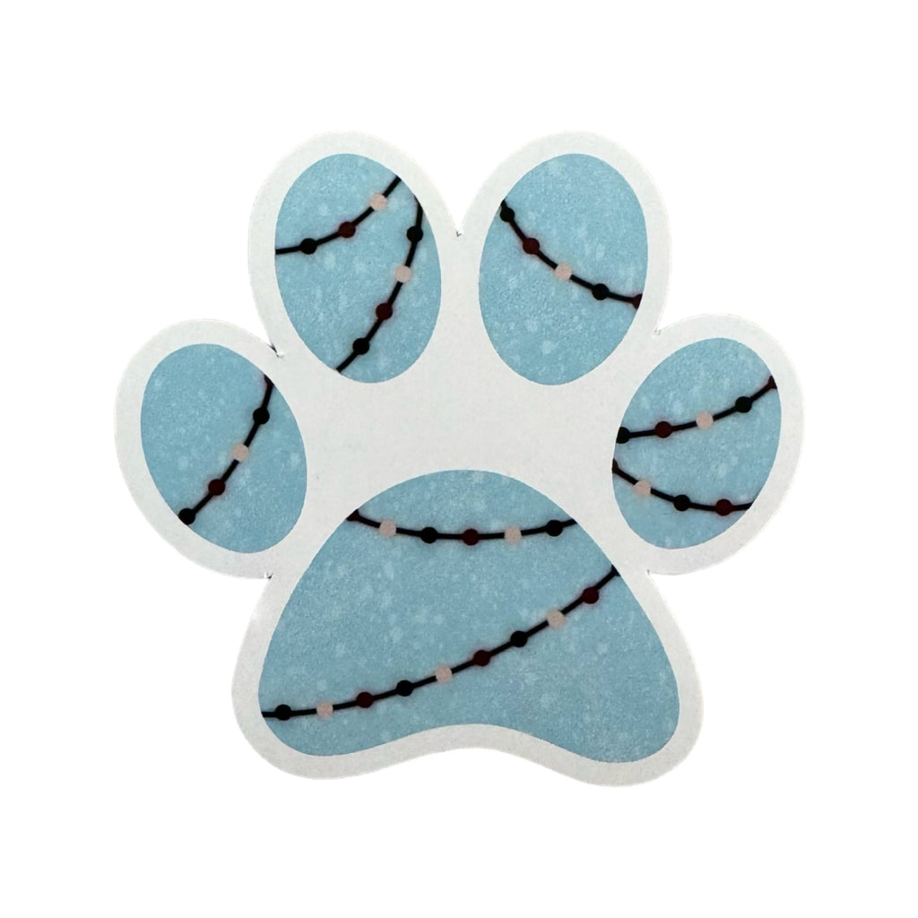 Christmas Light Paw Print Sticker