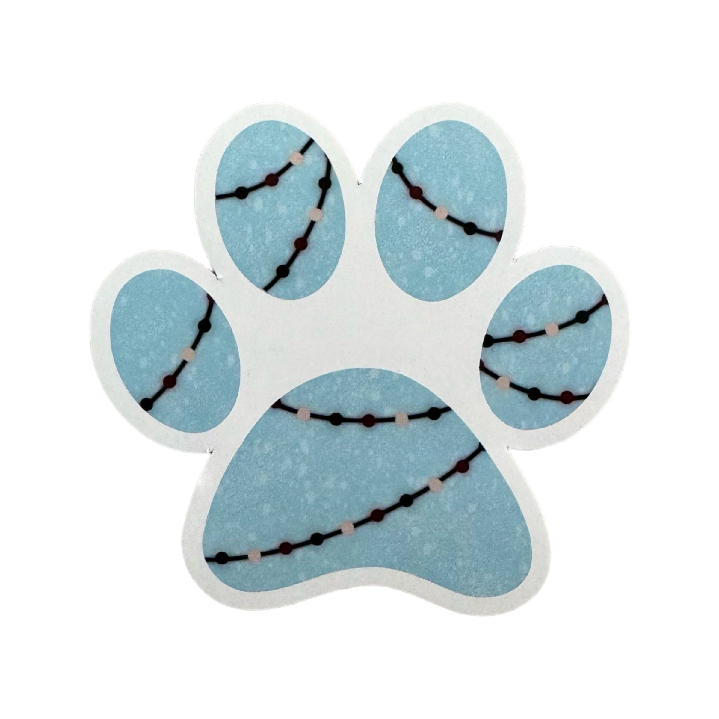 Christmas Light Paw Print Sticker