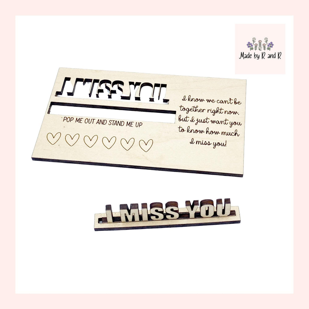 I Miss You Wood Card