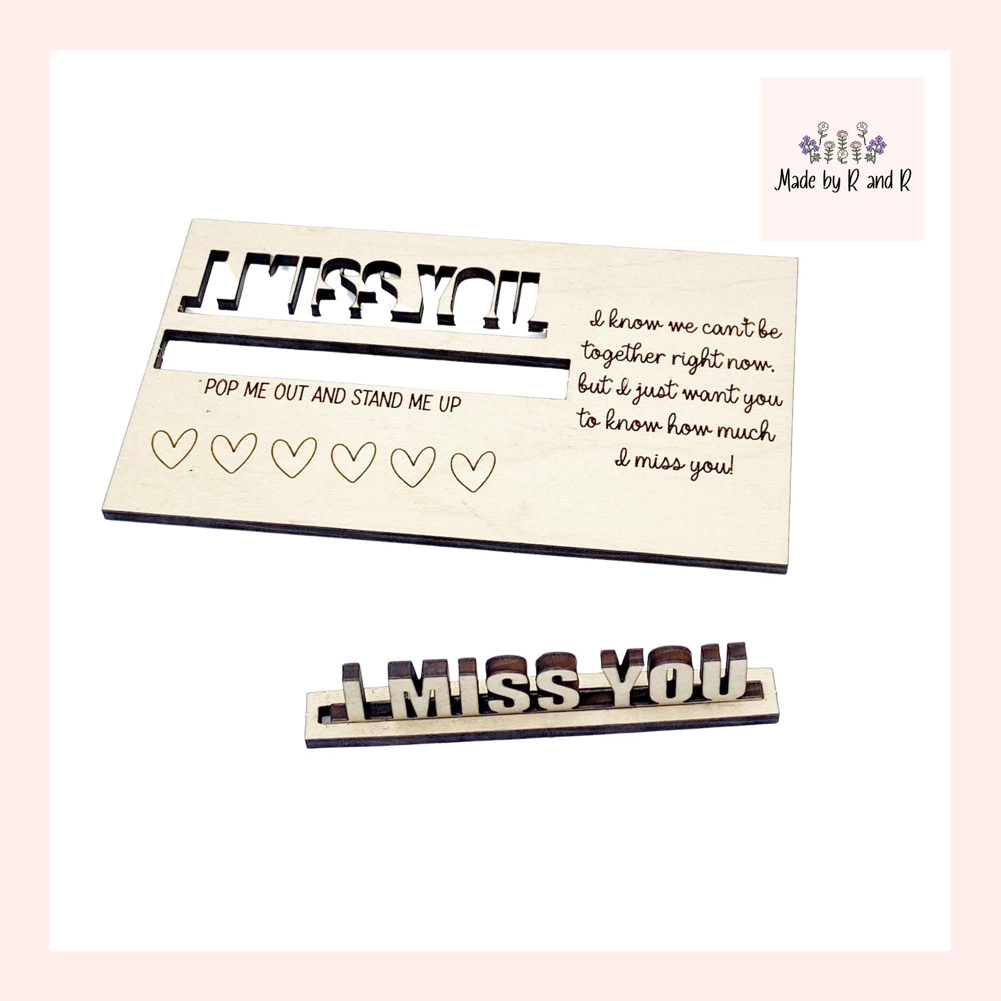 I Miss You Wood Card
