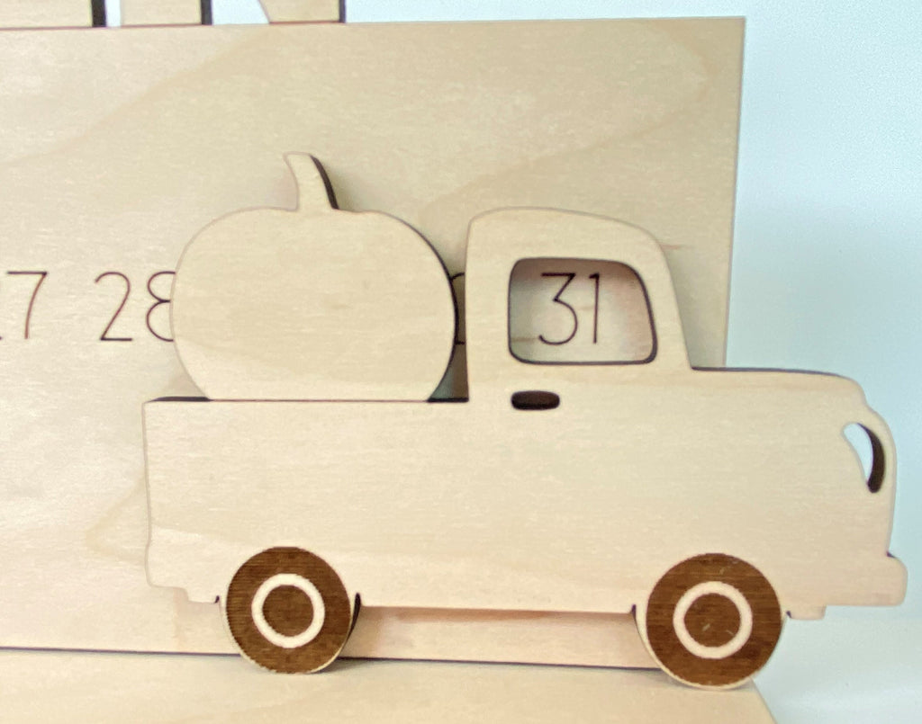 Happy Halloween Wood Truck Countdown