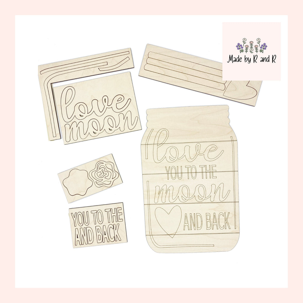 Love You To The Moon And Back Wood Sign Wood Cut Outs