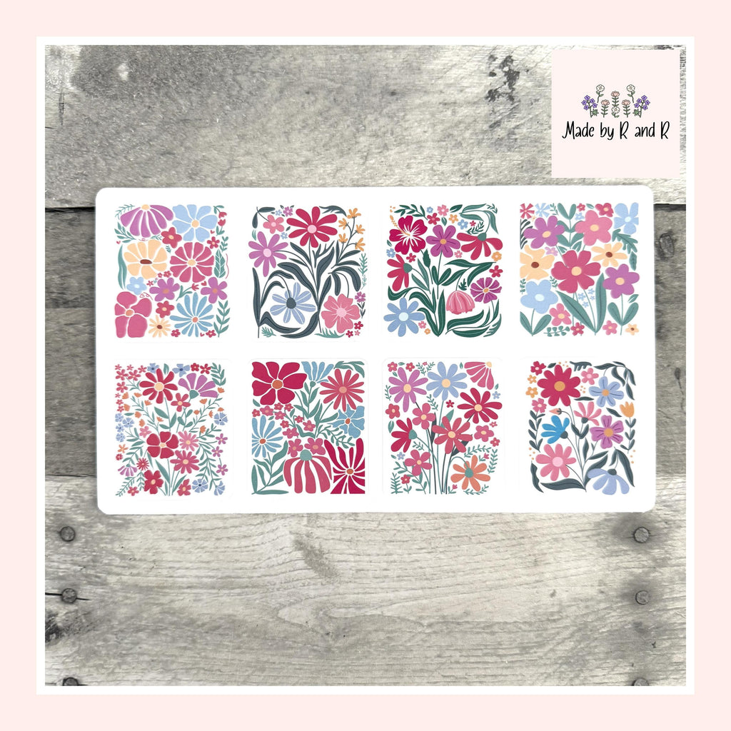 Boho Floral Stickers (Set of 8)