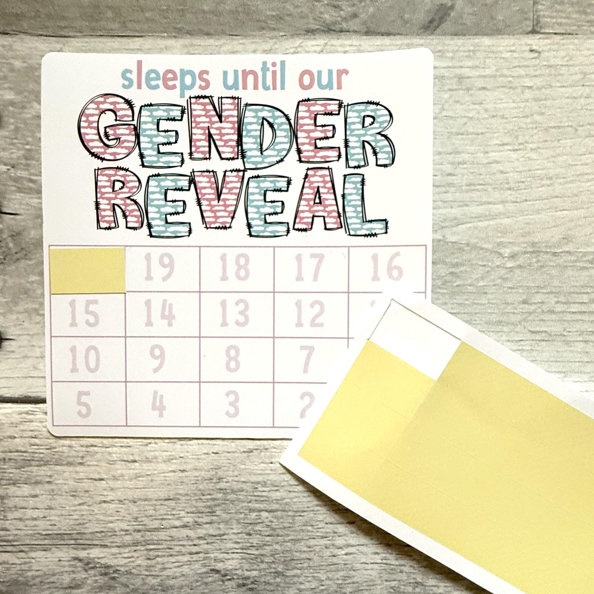 Sleeps Until Our Gender Reveal Small Countdown Sticker