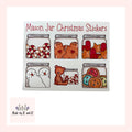 Mason Jar Christmas Stickers