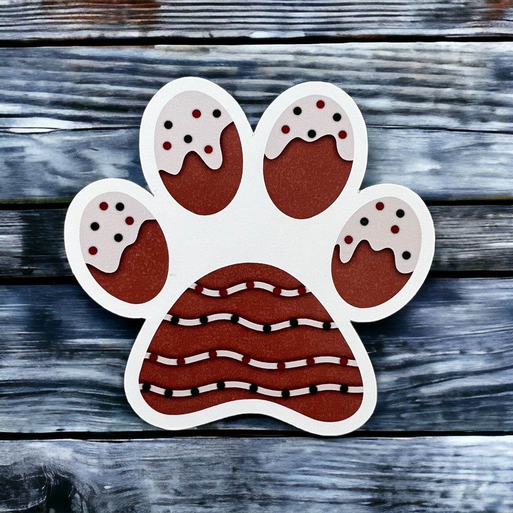 Gingerbread Paw Print Sticker