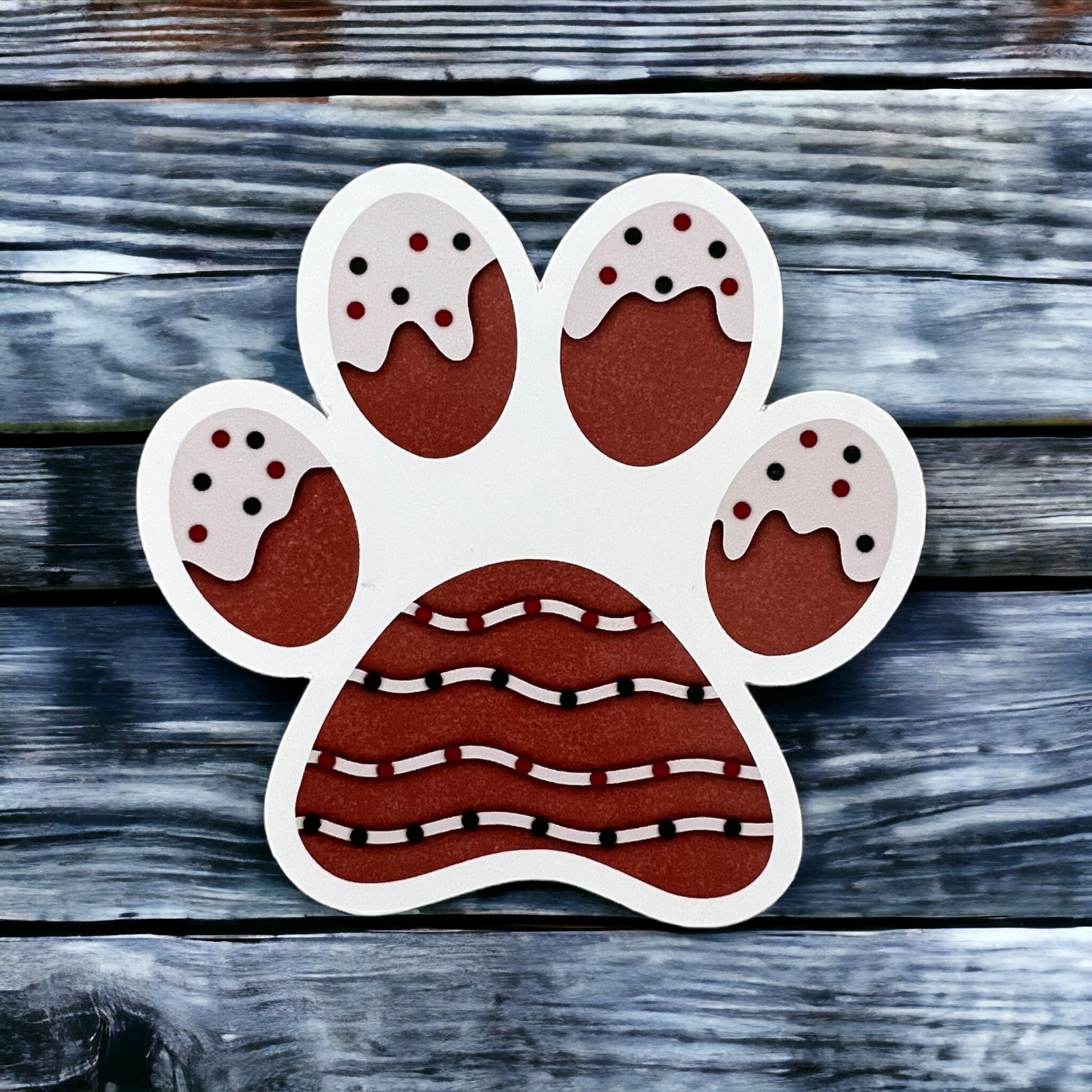Gingerbread Paw Print Sticker