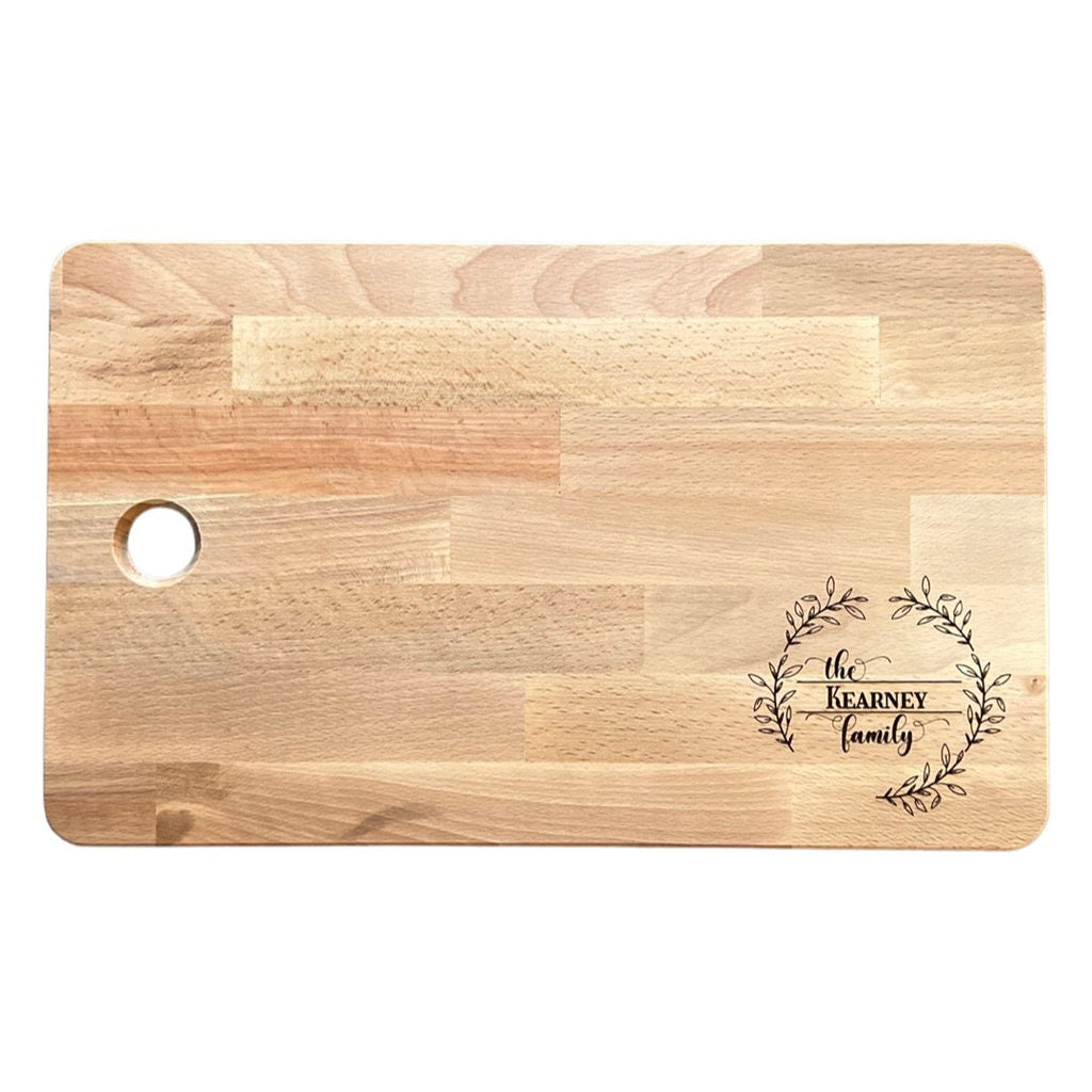 Custom Family Monogram Large Cutting Board