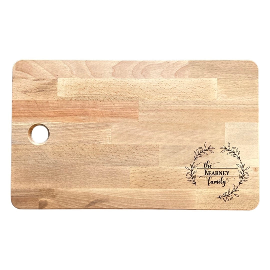 Custom Family Monogram Large Cutting Board